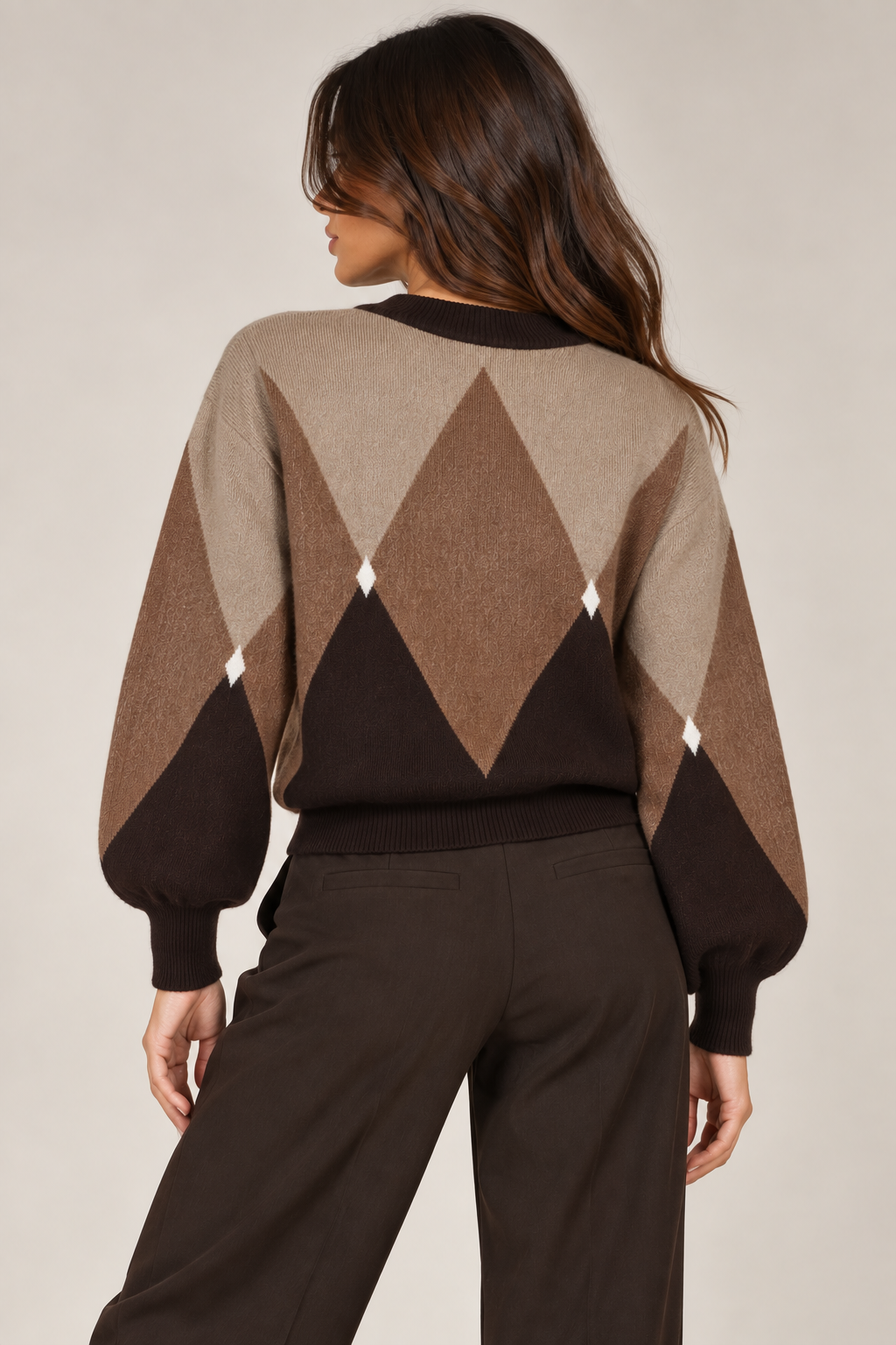 MAGLIA GIROCOLLO DISEGNO ROMBI