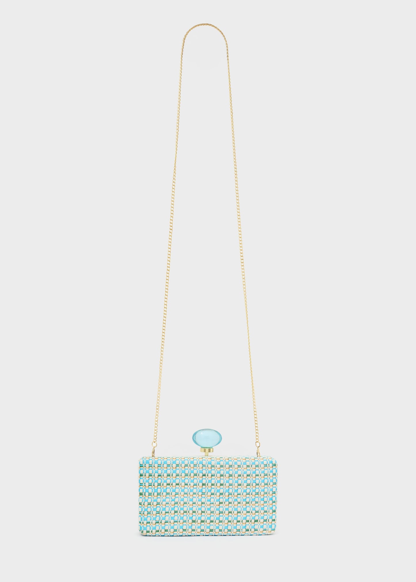 Clutch alba chiusura con pietre celeste