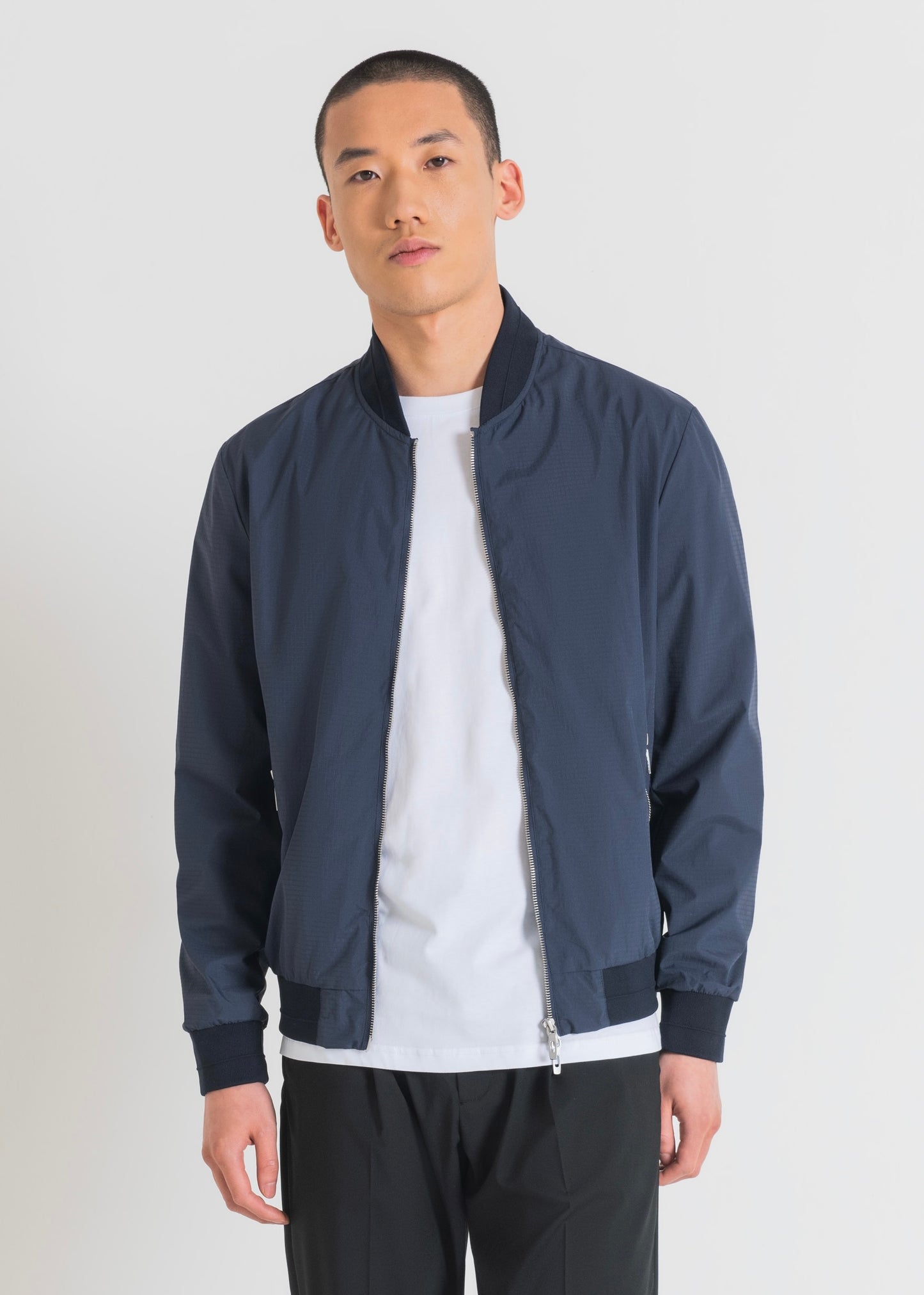 Capospalla regular fit nylon blu avio