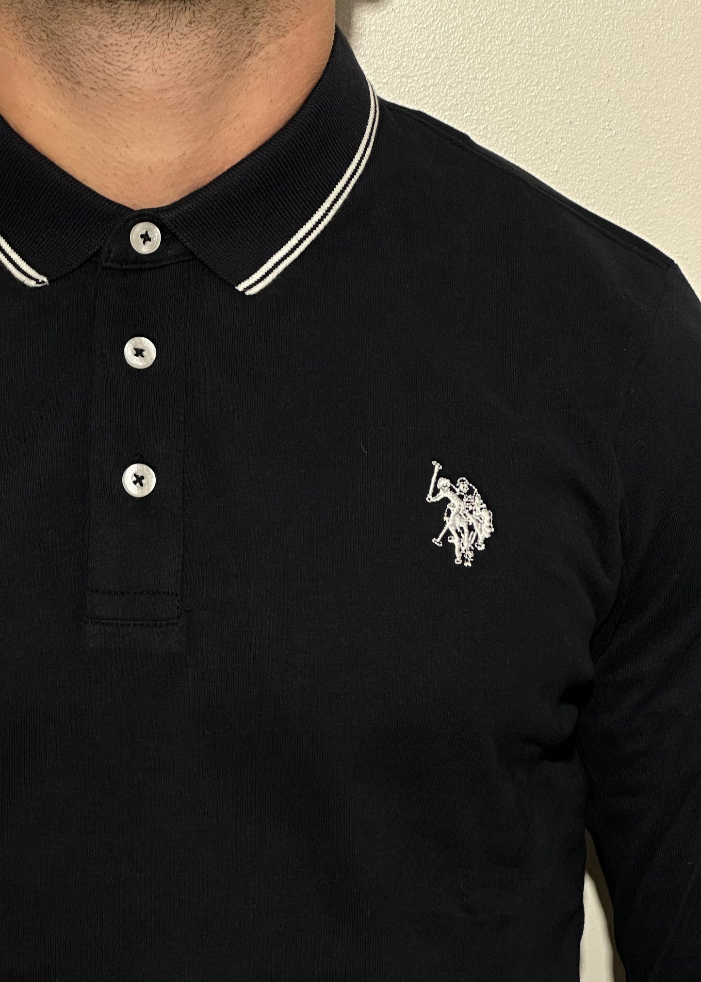 Polo manica lunga blu