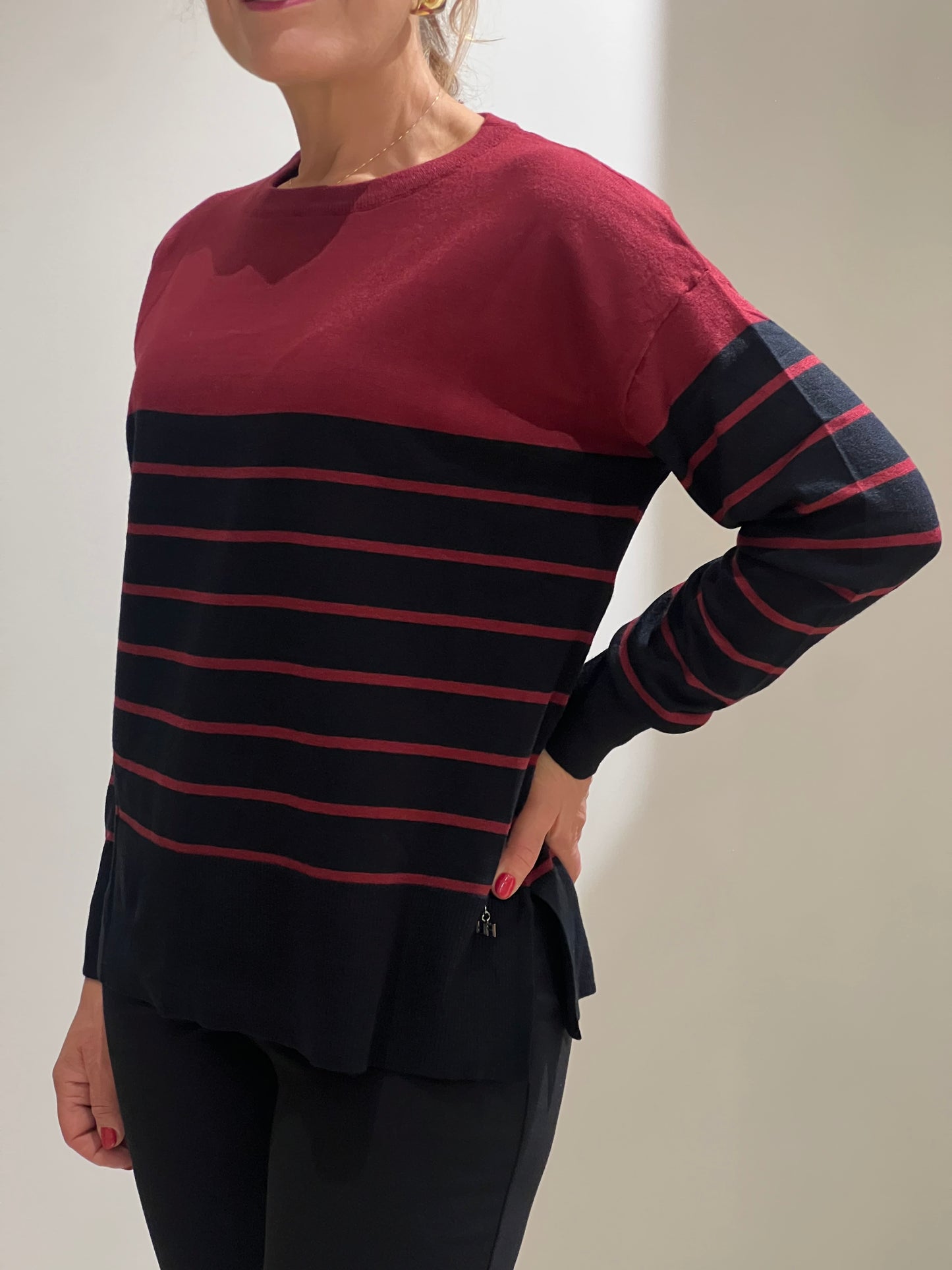 Maglia dolcevita righe