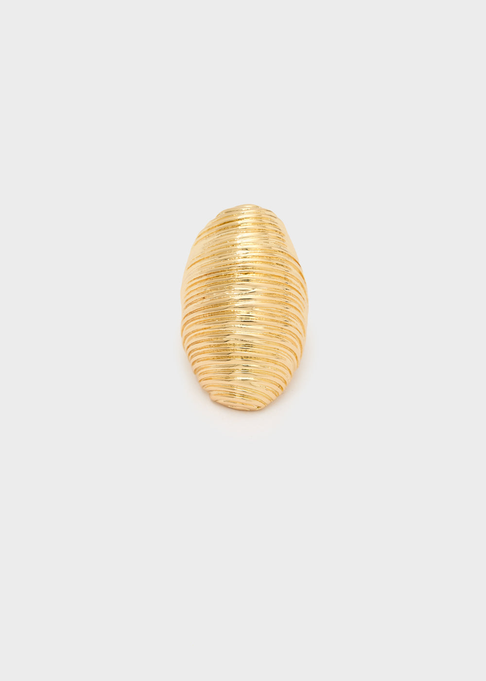 Anello oversize rigato oro