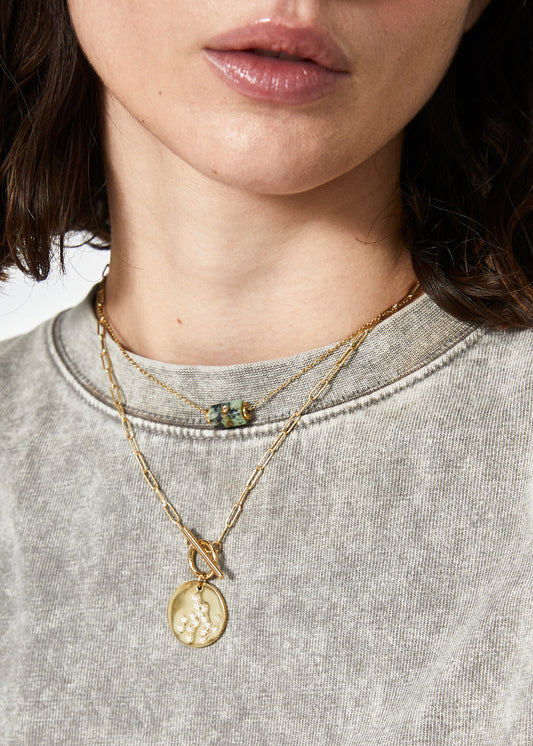 Collana julyacc.ino oro pietra tube