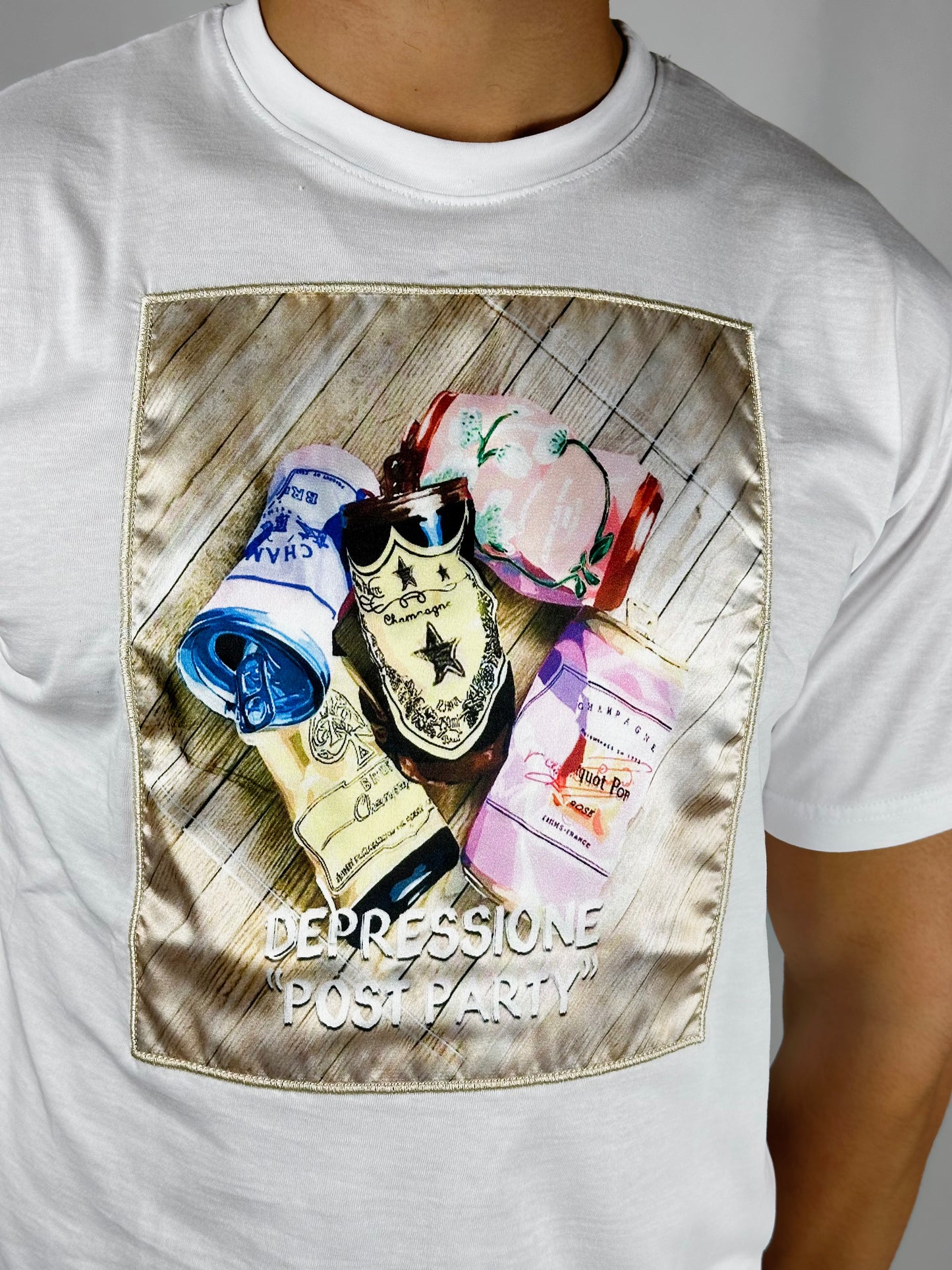 T-shirt grafica patch girocollo