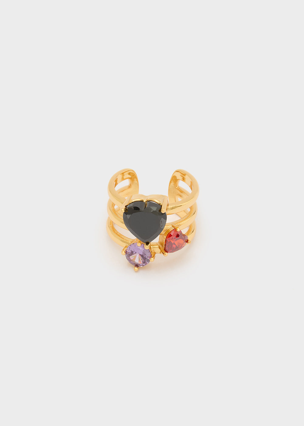 Anello tre pietre con cuore