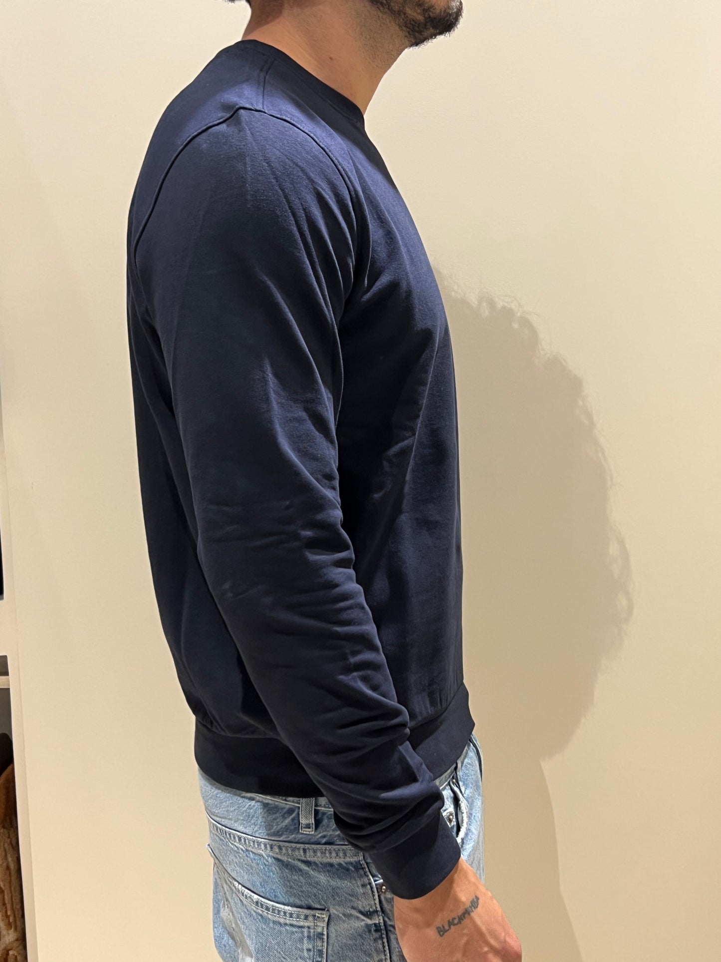 Felpa girocollo blu