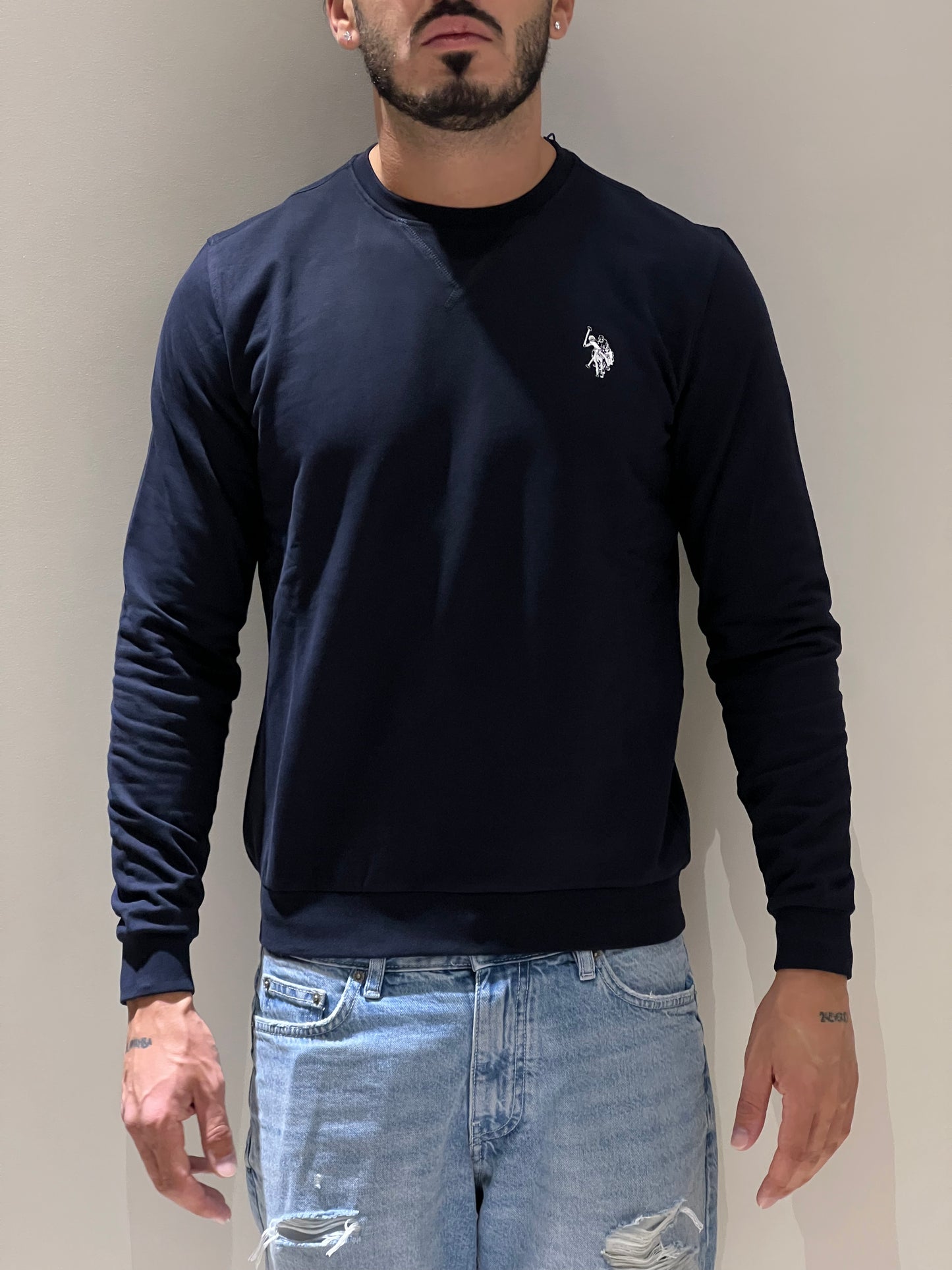 Felpa girocollo blu