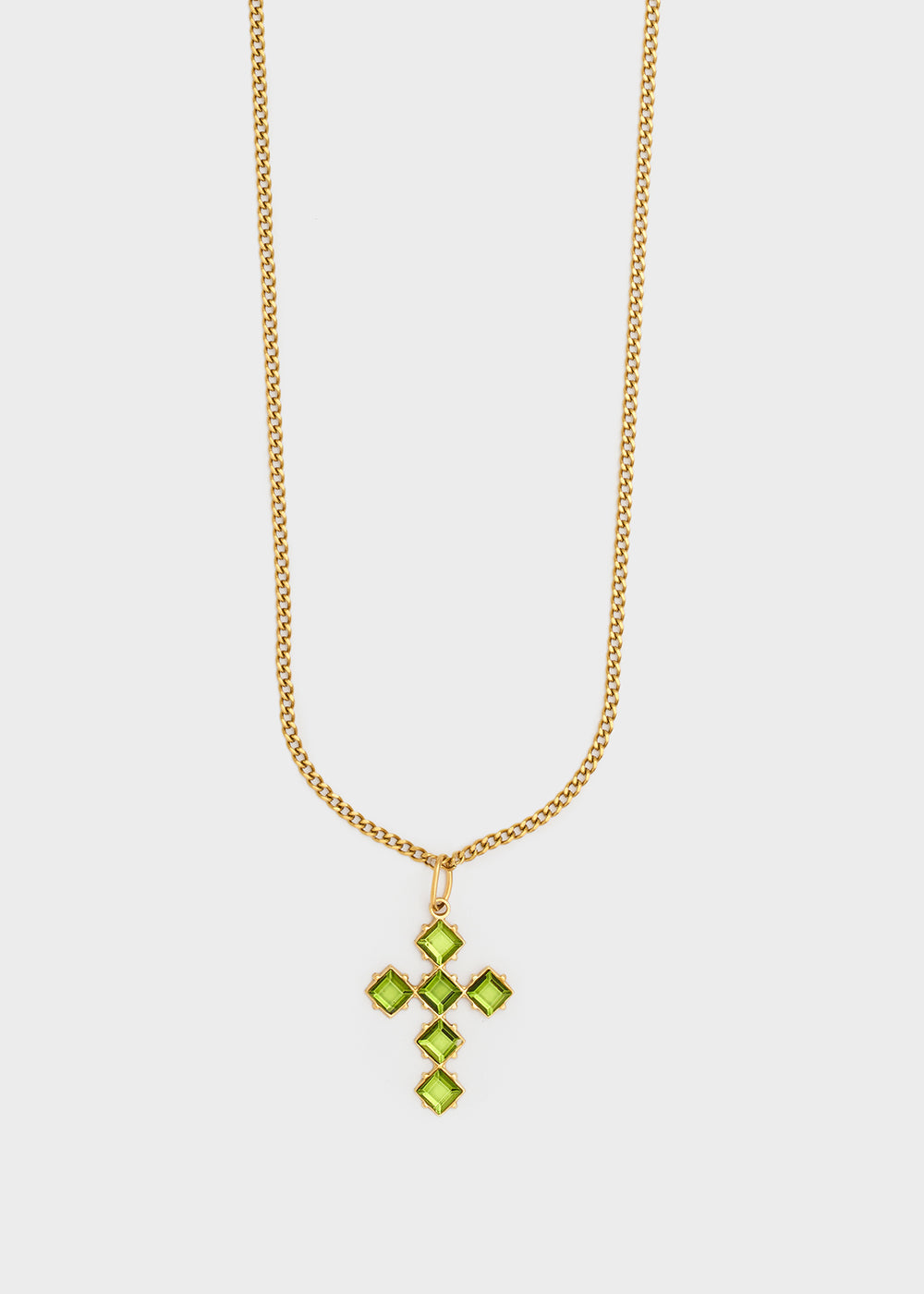 Collana croce e pietre rombo