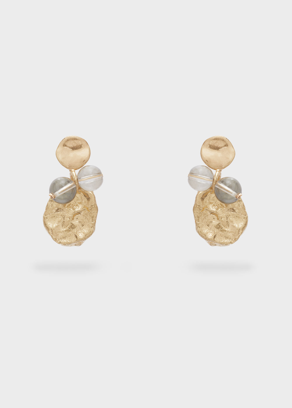 Orecchini pendente oro antc+perle
