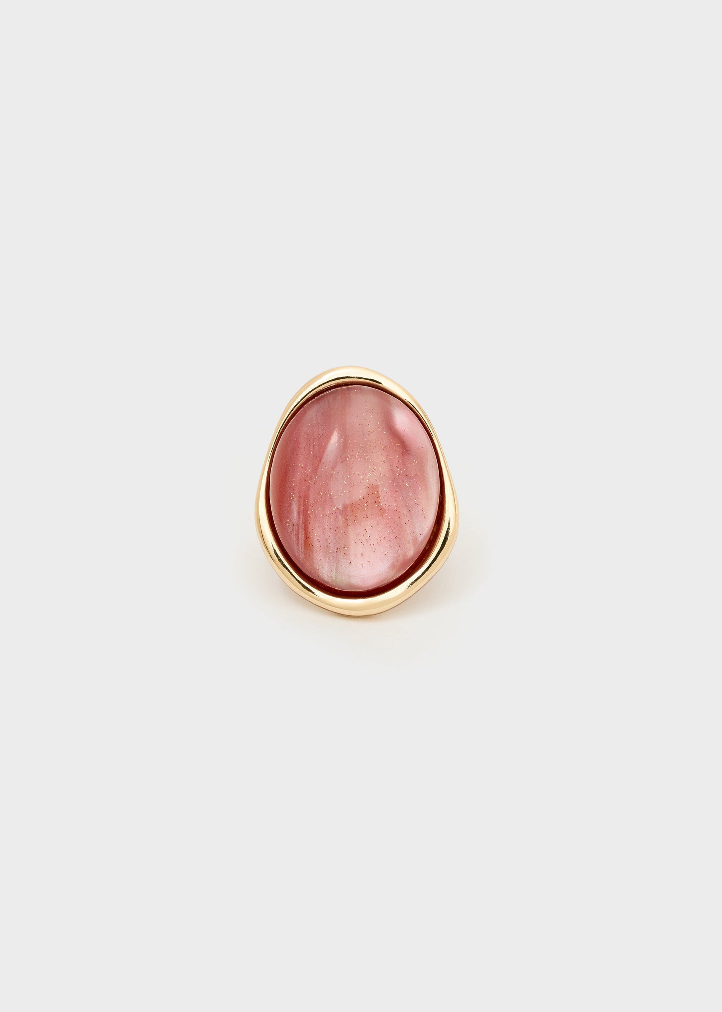 Anello chiara over in resina rosa