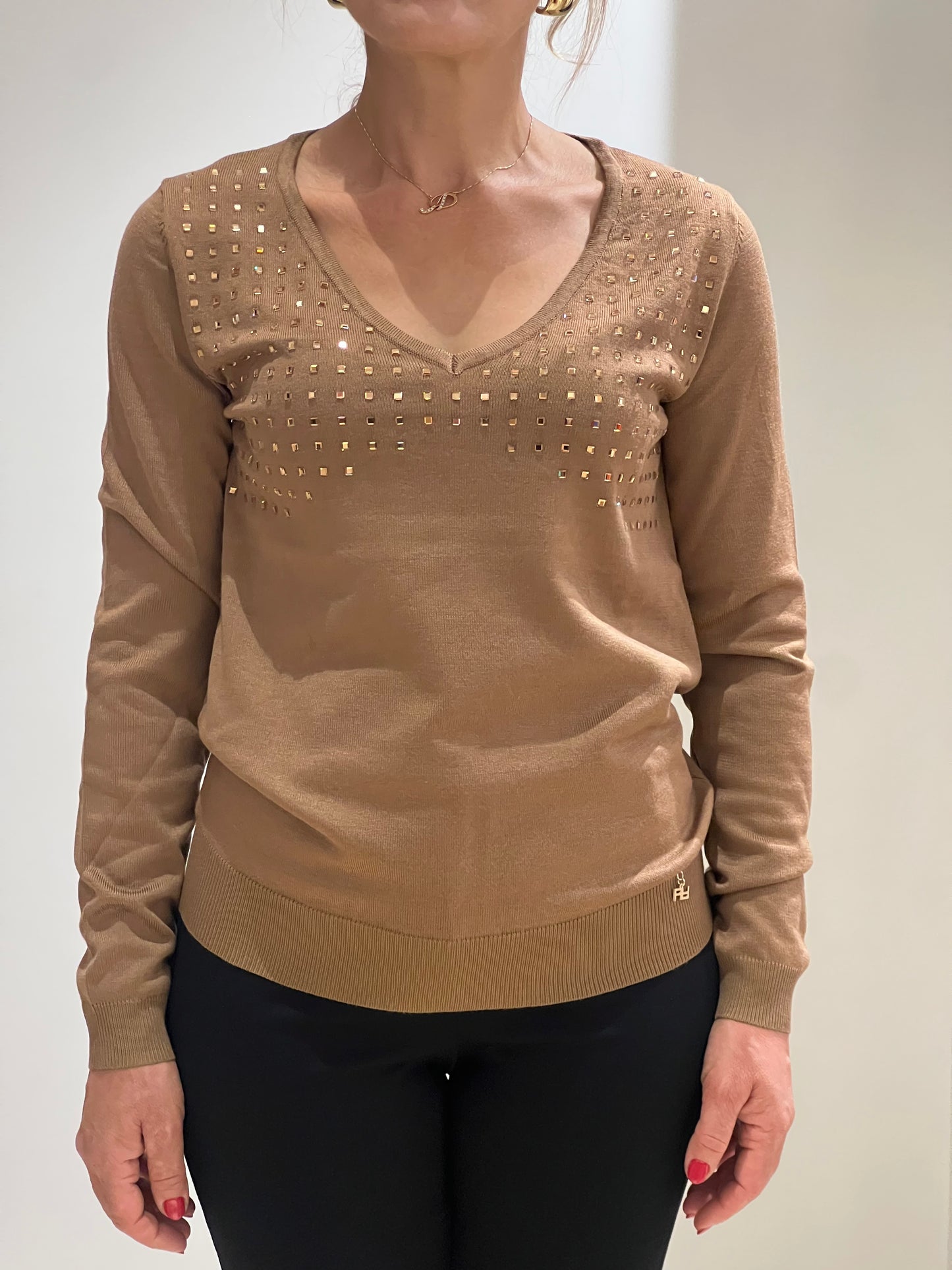 Maglia sv con strass