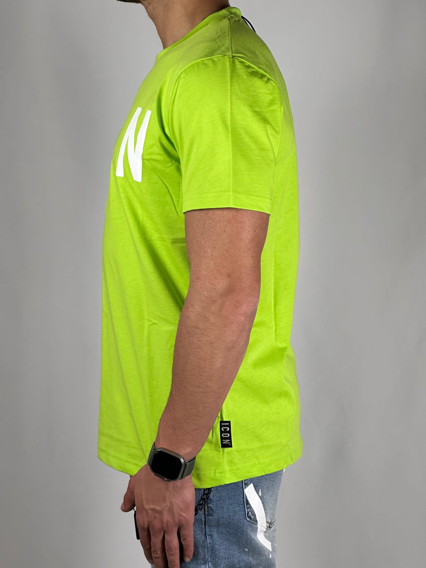 T-shirt fluo con logo bianco
