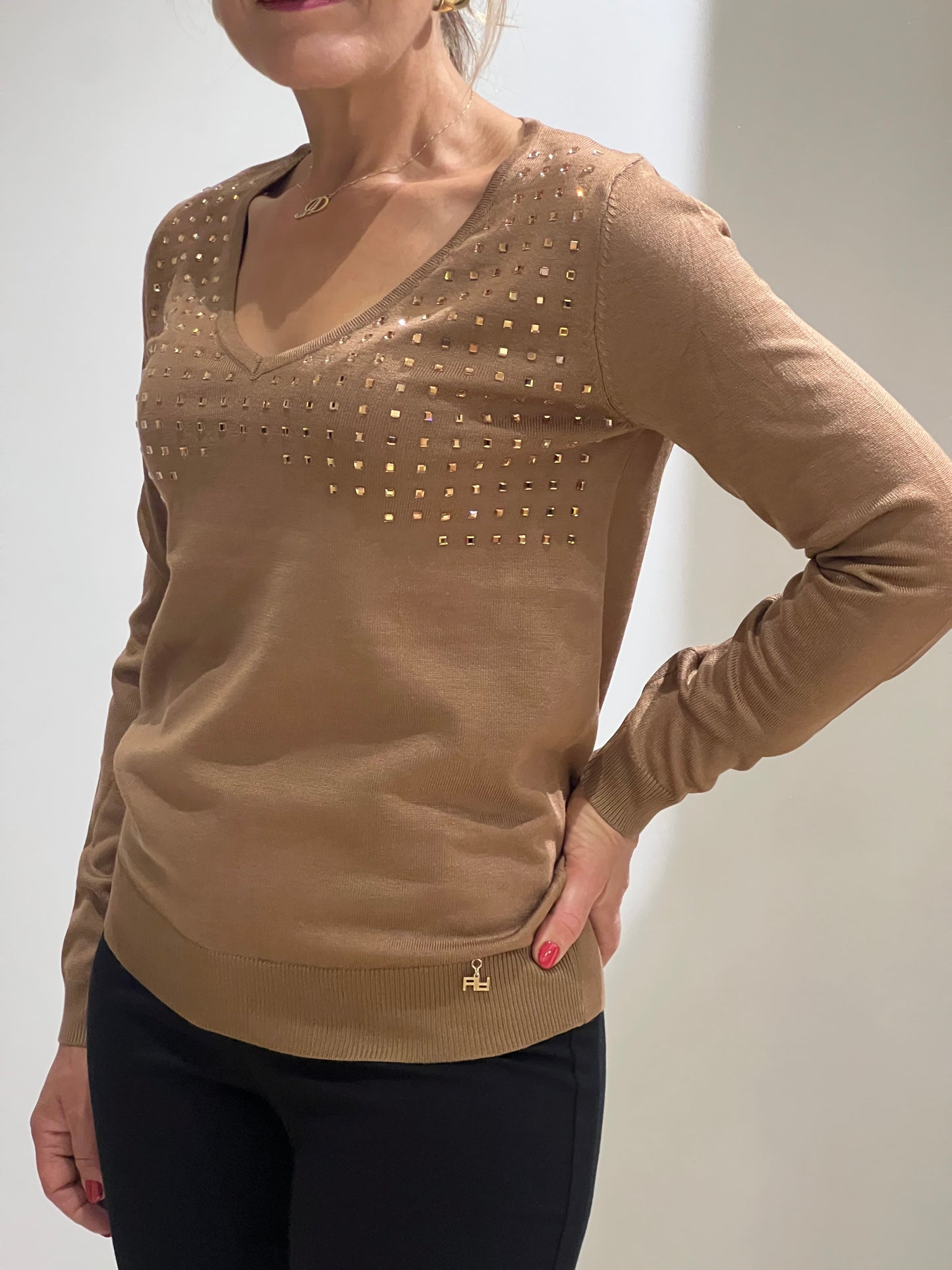 Maglia sv con strass