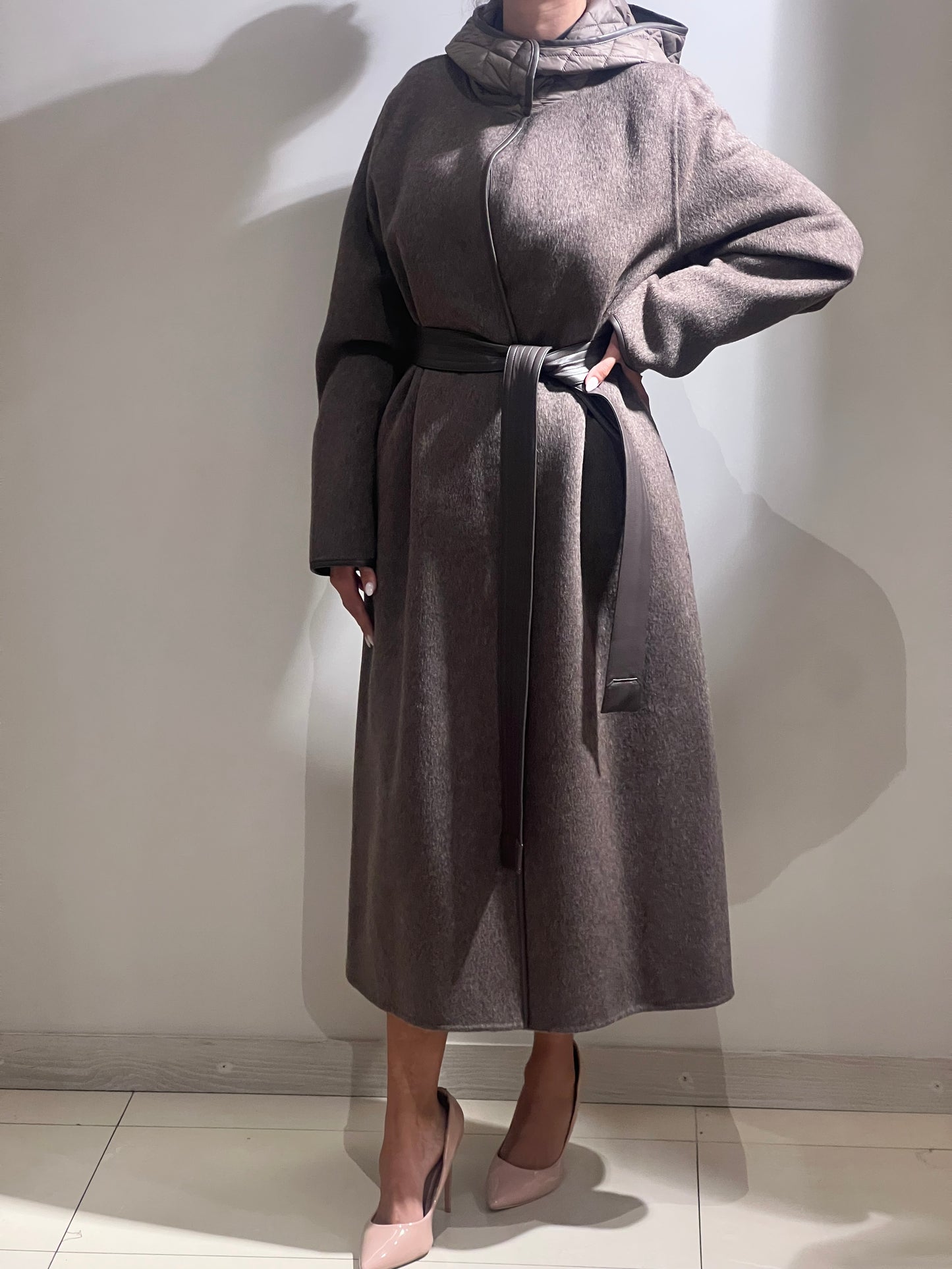 Cappotto Vicolo Fango con cintura