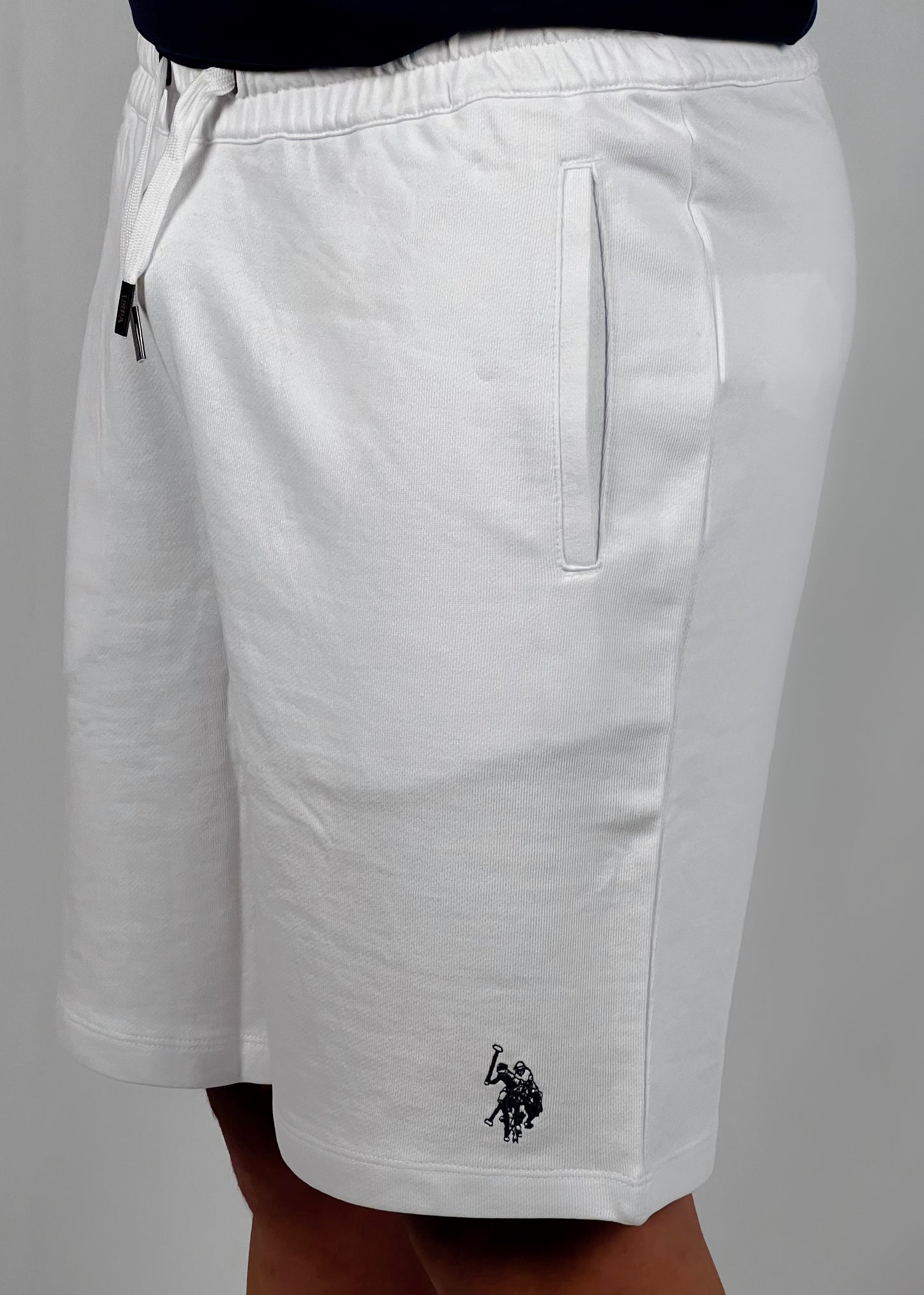 Pantaloncini edri bianco con logo blu scuro