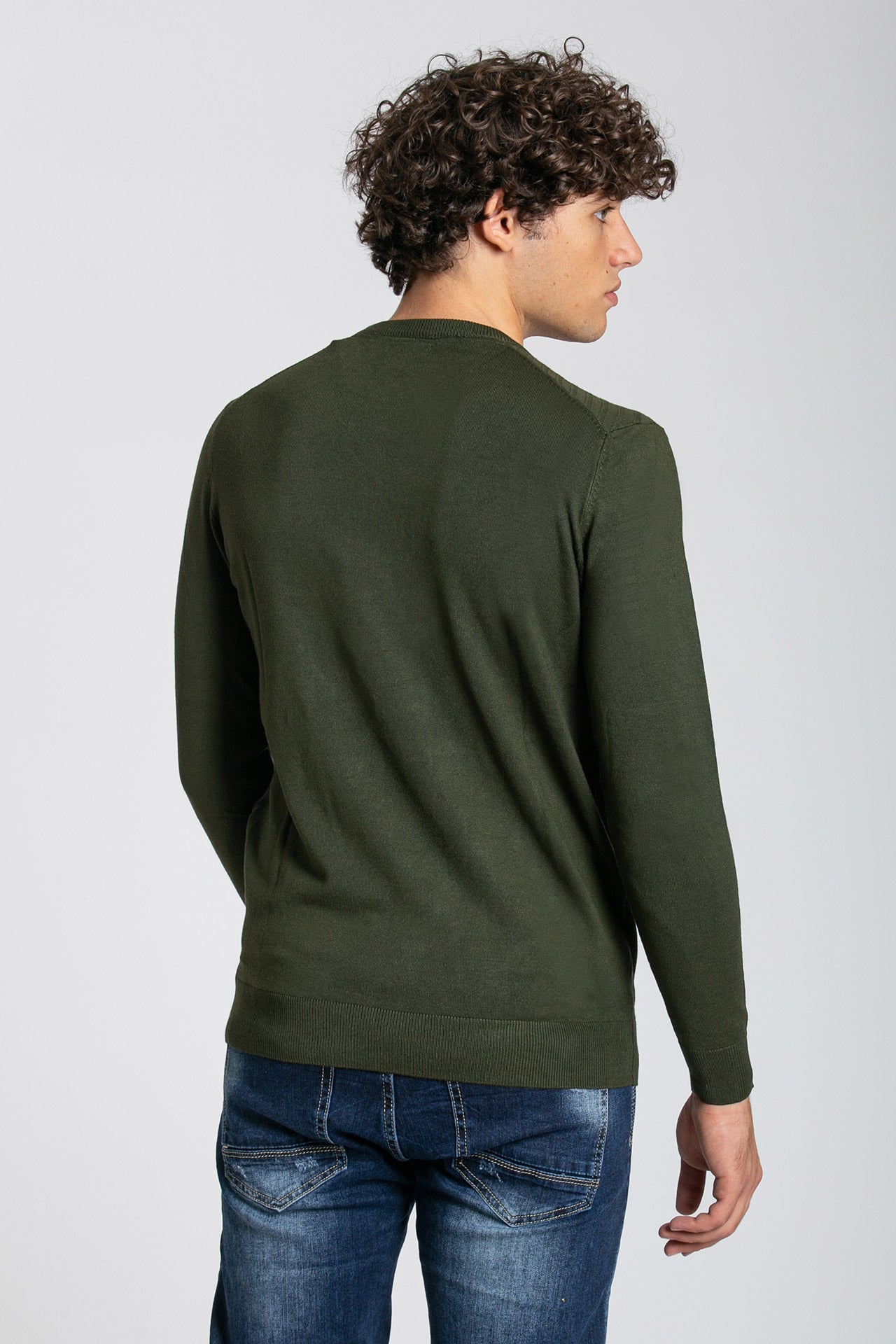 Maglia verde girocollo