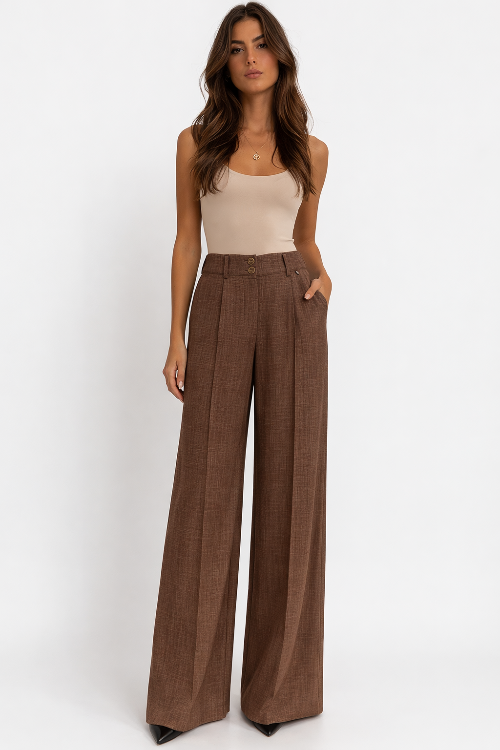 Pantalone palazzo 2 bottoni