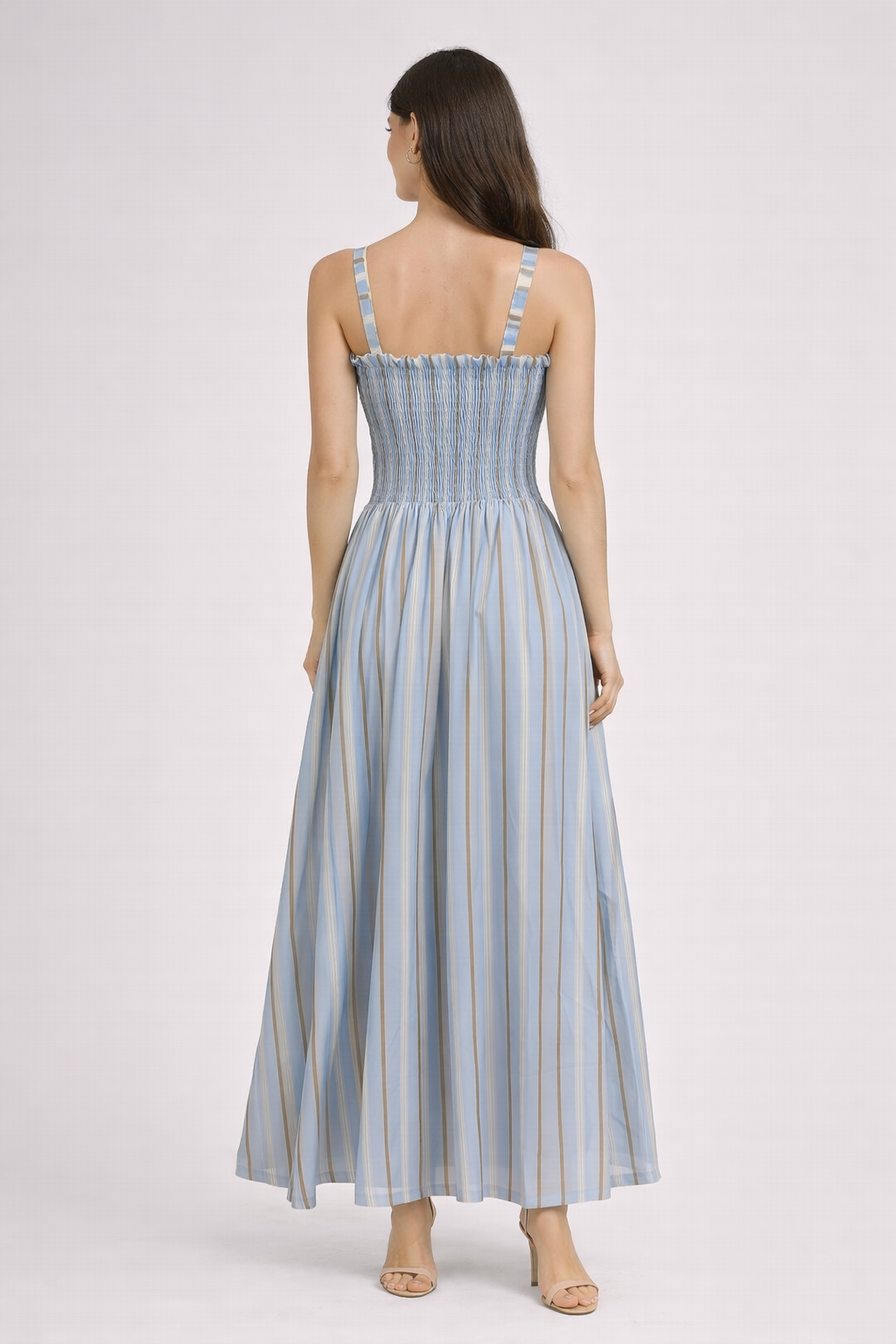 Abito popelin fisso rigato