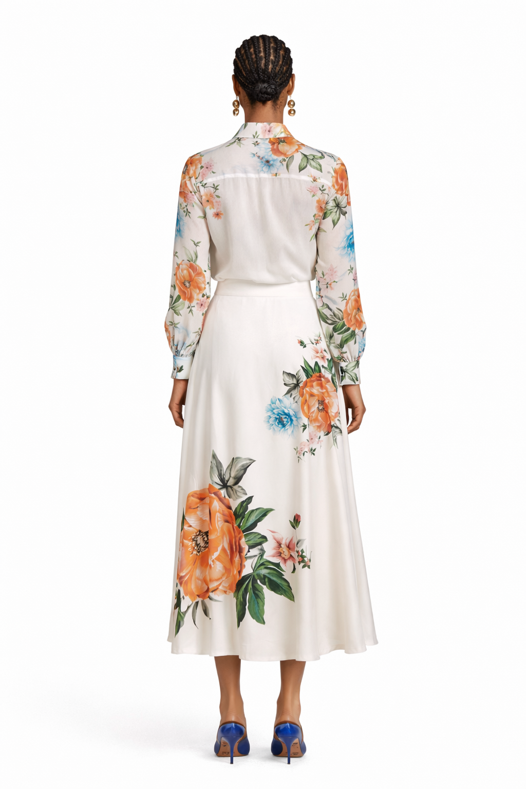 Gonna in raso stampato