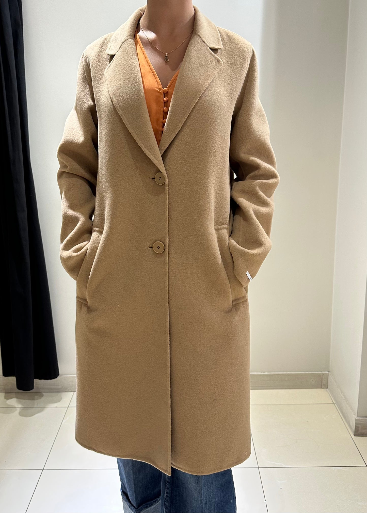 Cappotto monopetto Roam beige