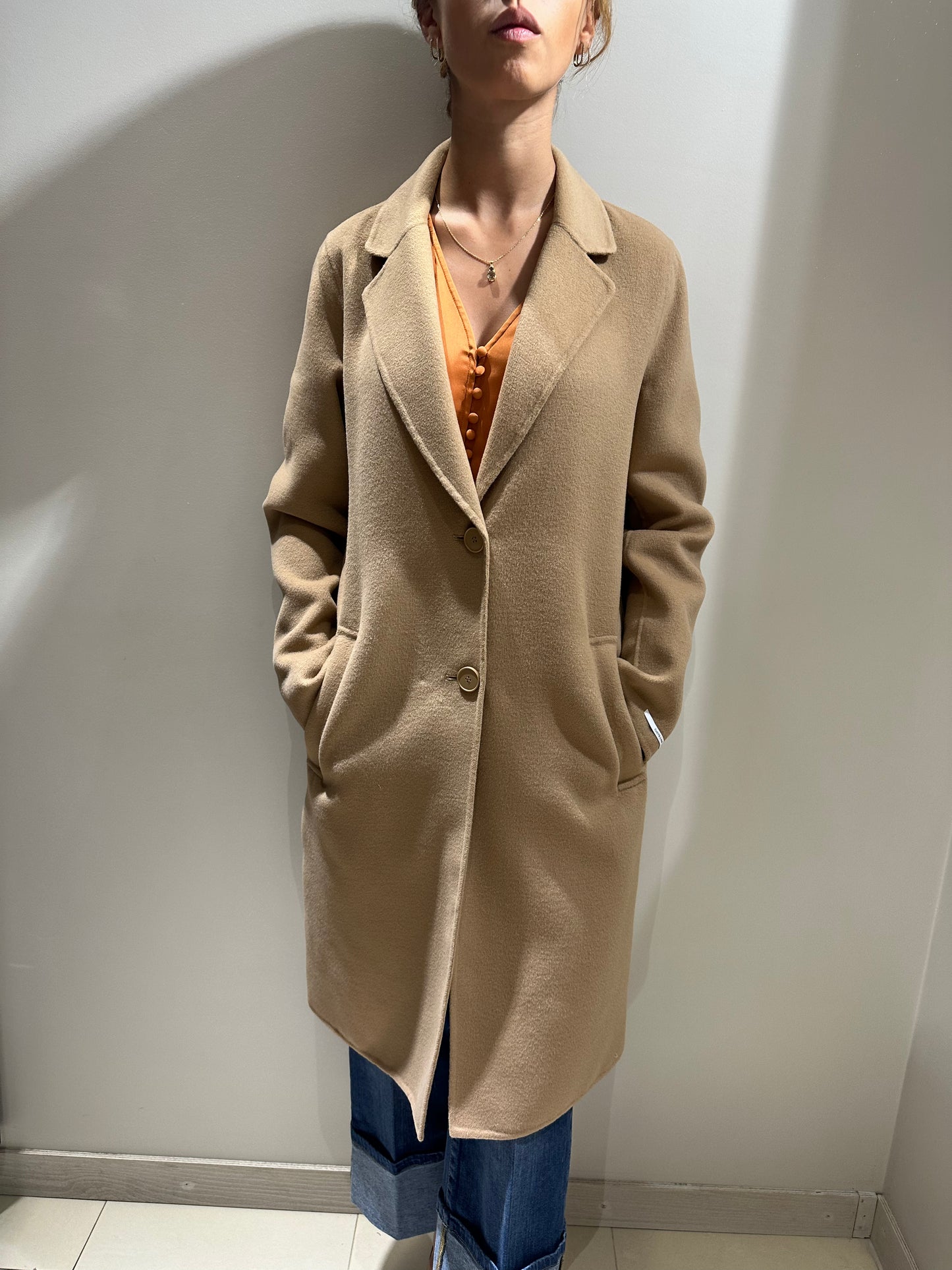 Cappotto monopetto Roam beige