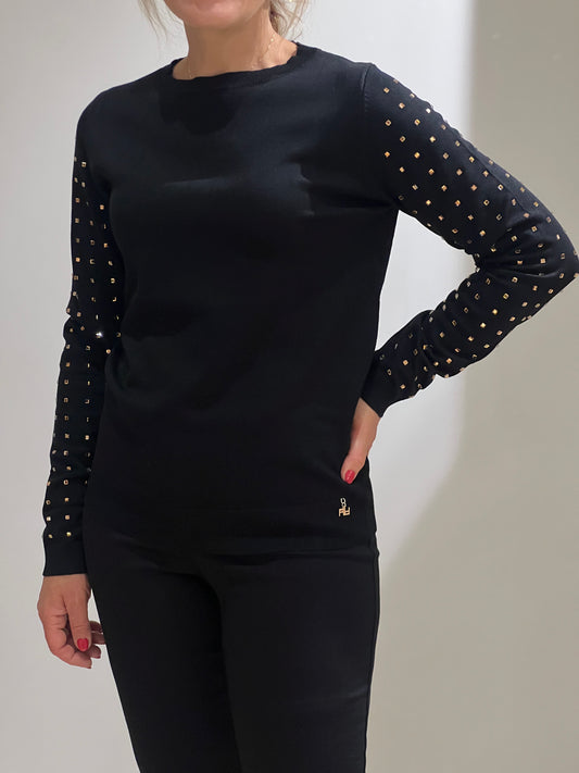 Maglia g/c strass maniche