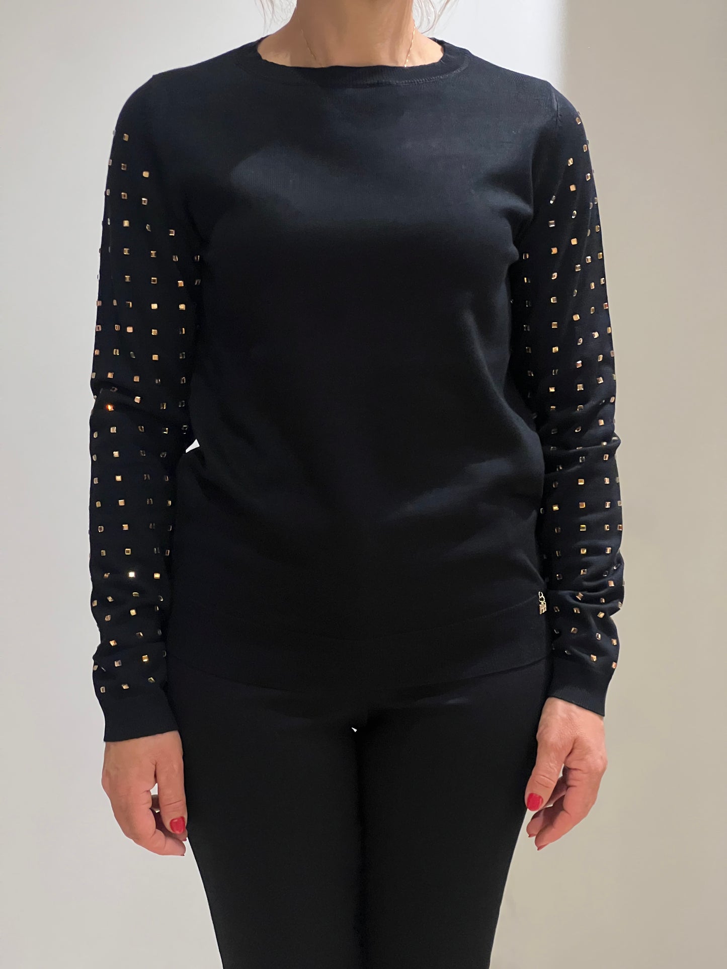 Maglia g/c strass maniche