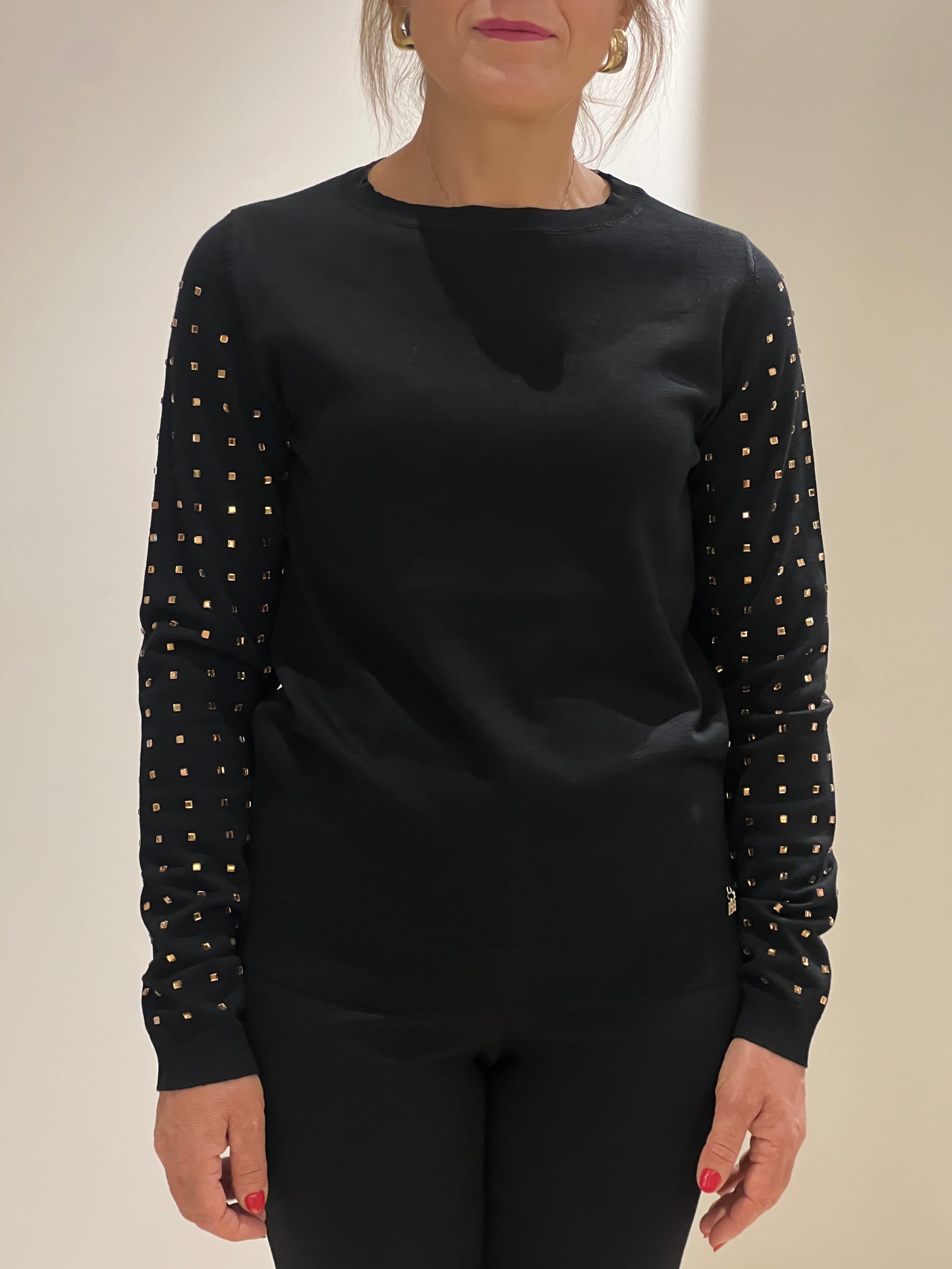 Maglia g/c strass maniche