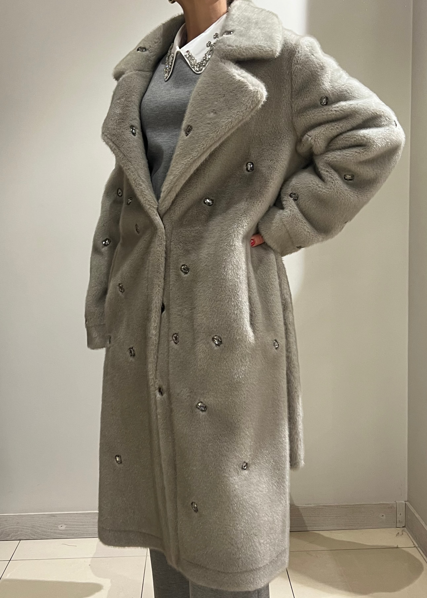 Cappotto Vicolo con pietre grigio o marrone