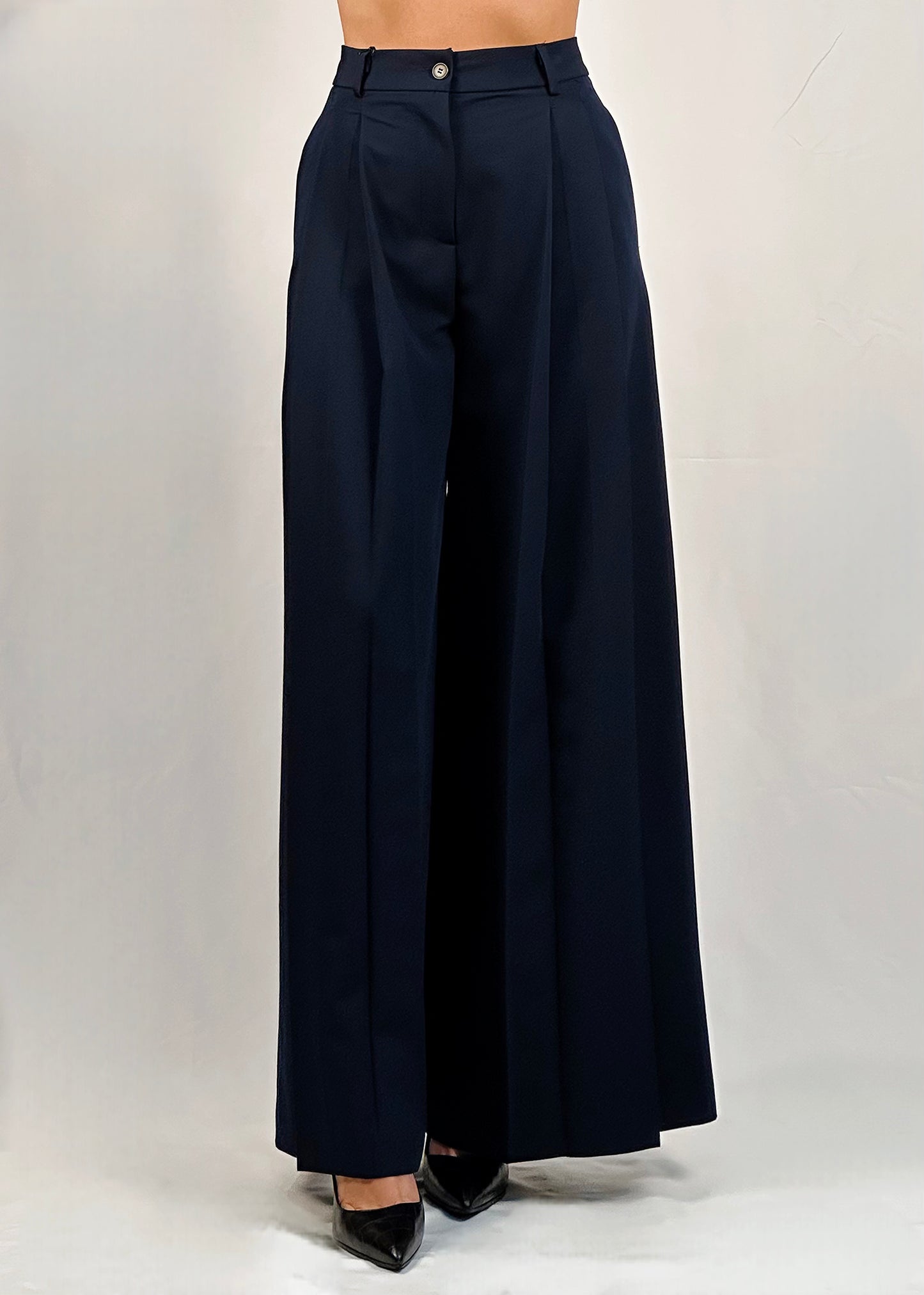 Pantalone palazzo blu