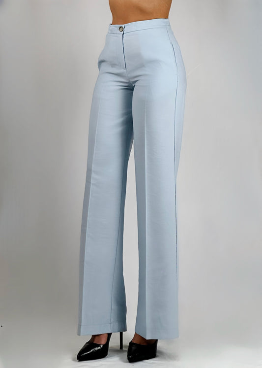 Pantalone Vicolo  lino azzurro