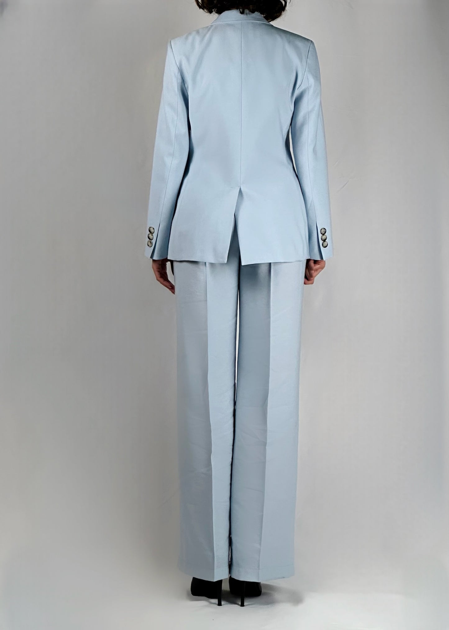 Pantalone lino azzurro