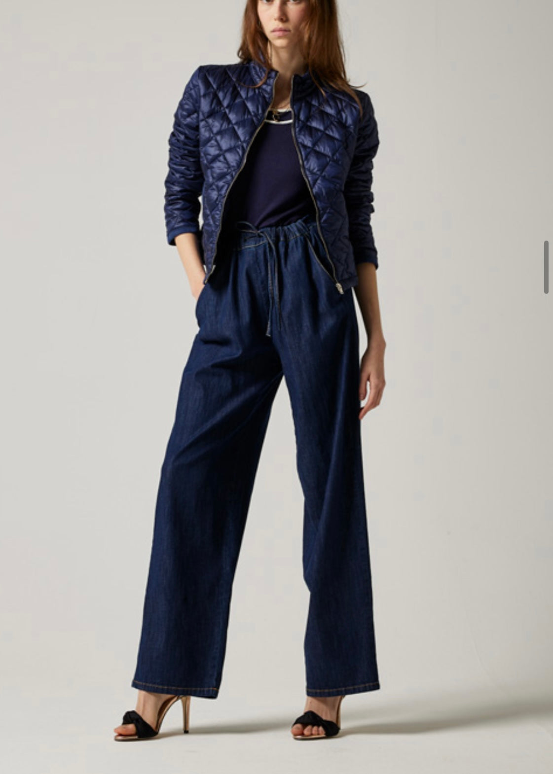 Pantaloni fingere blu denim