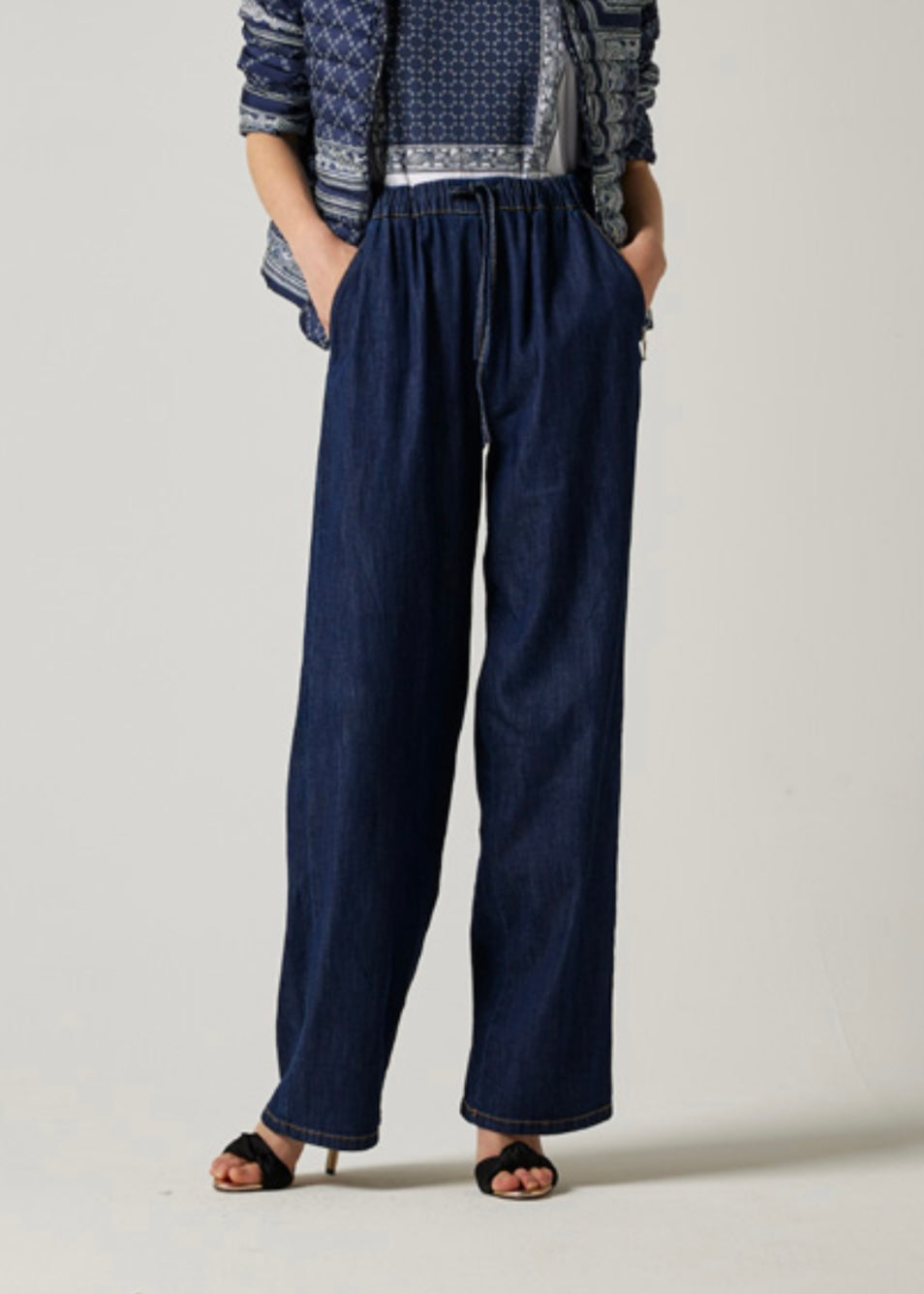 Pantaloni fingere blu denim