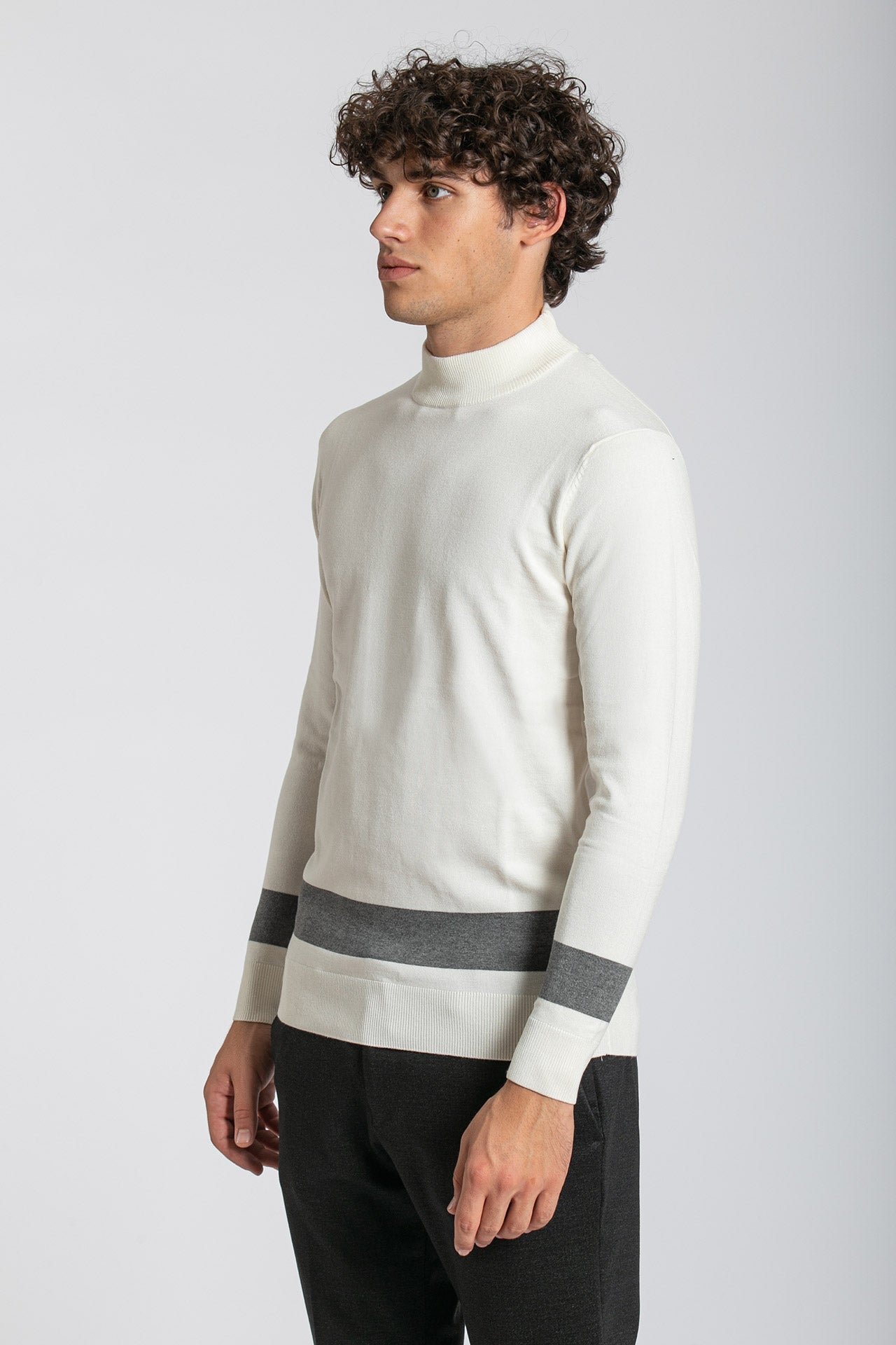 Lupetto panna/grigio