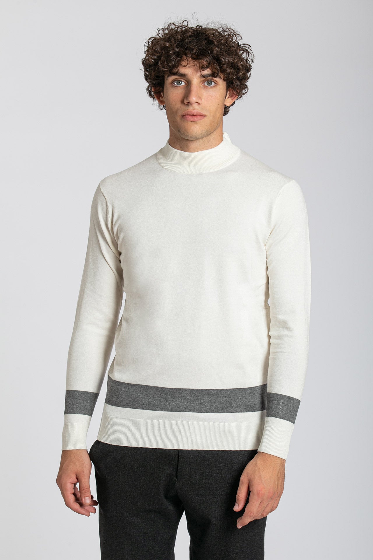 Lupetto panna/grigio