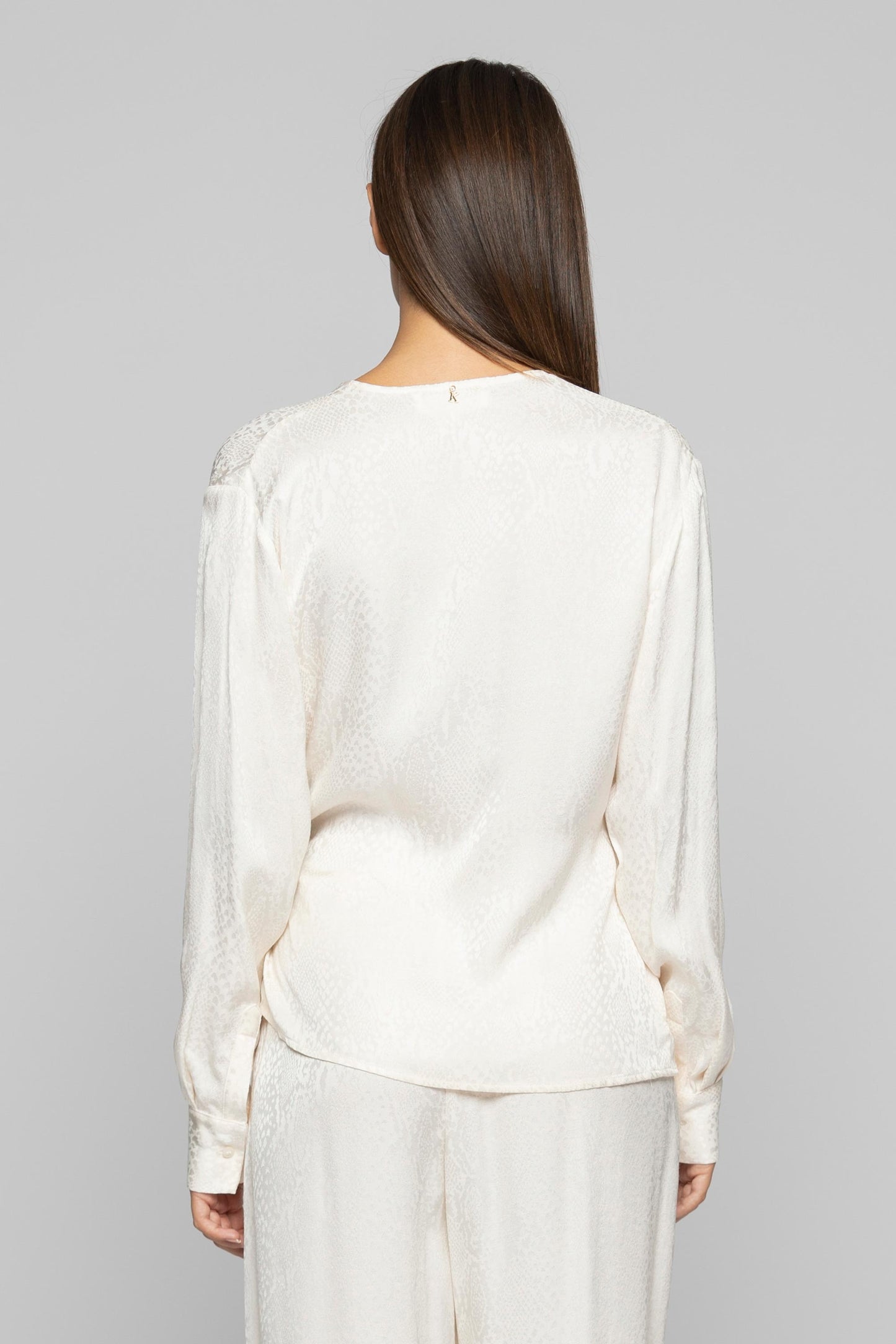 Blusa a portafogli con chiusura a nodo blanche