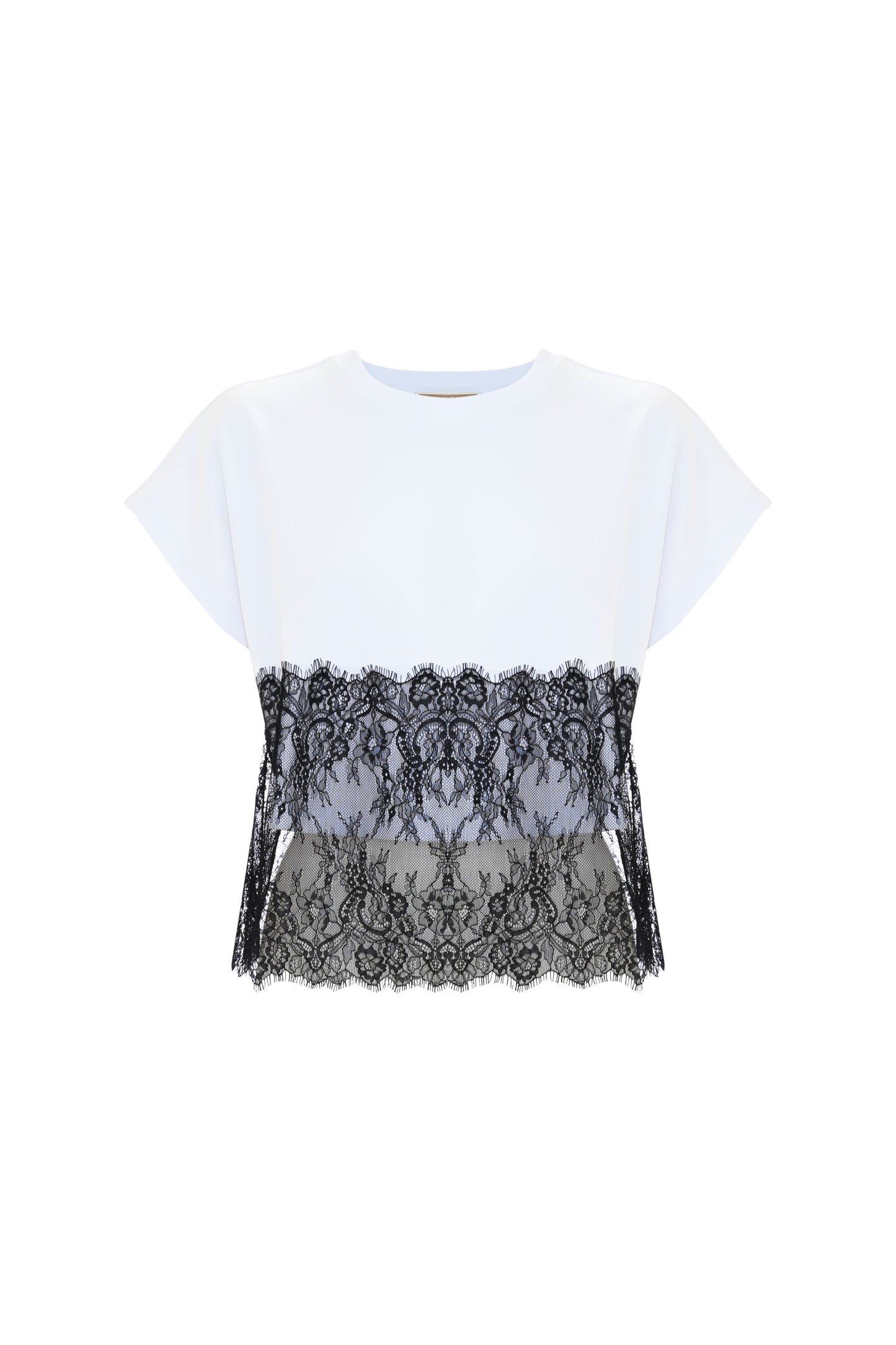 T-shirt con effetto doppiato in pizzo bemnac