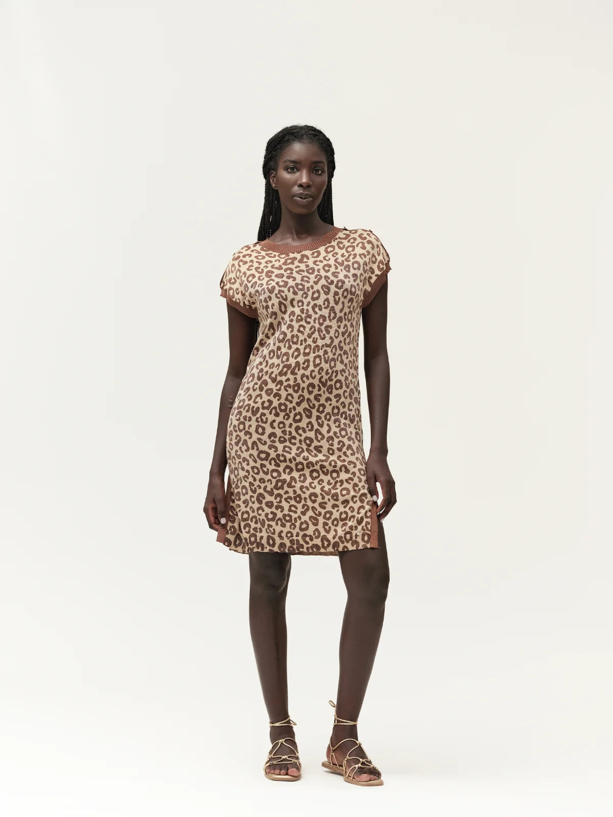 Abito In Maglia Fantasia Animalier