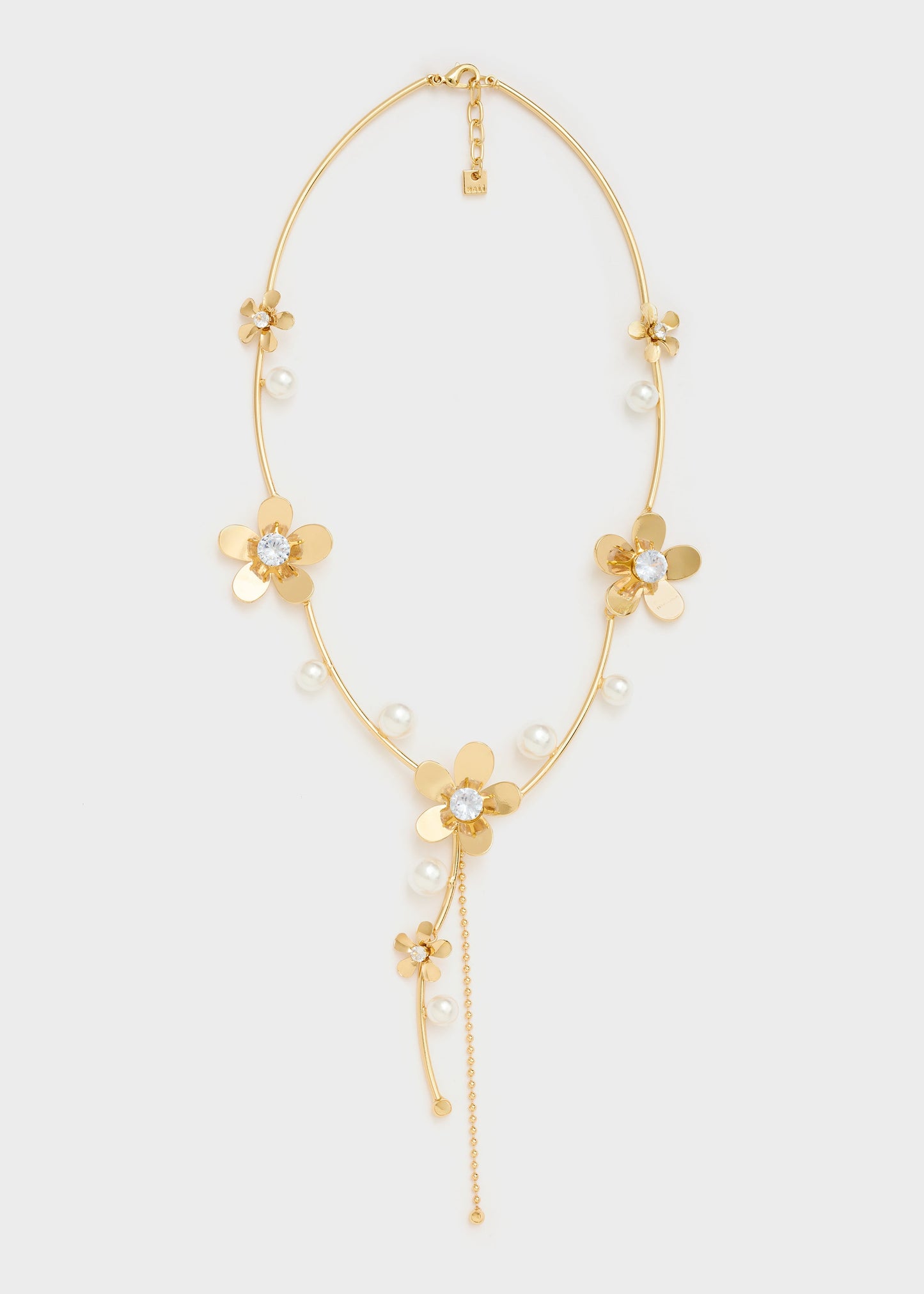 Collana flowers con pietre oro