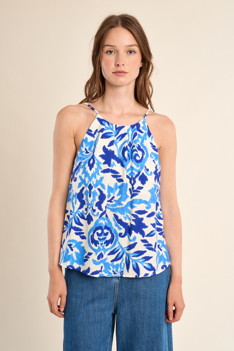 Top con scollo all'americana, halter
