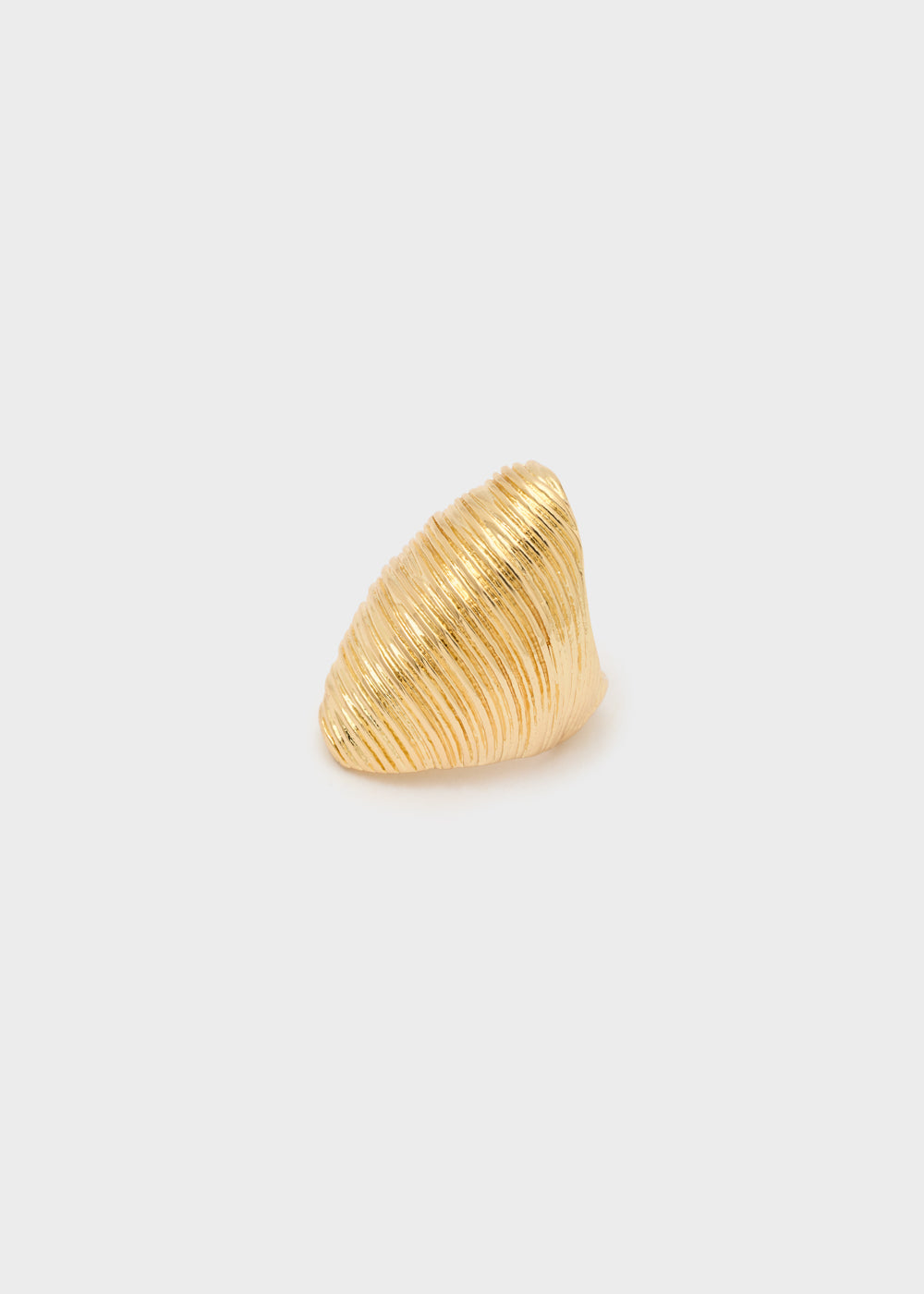 Anello oversize rigato oro