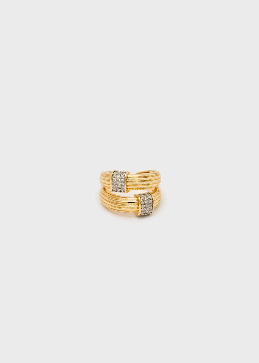 Anello doppie con pietre clear