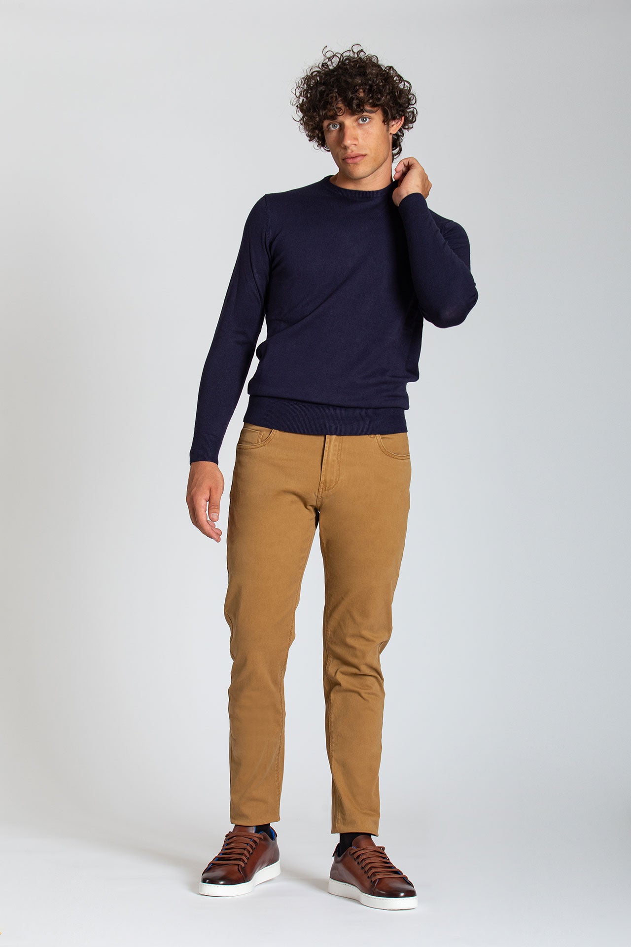 Maglia girocollo blu