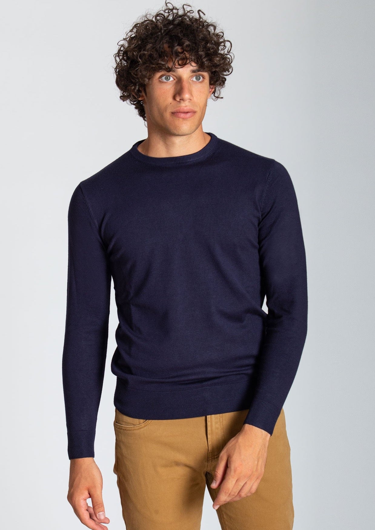 Maglia girocollo blu