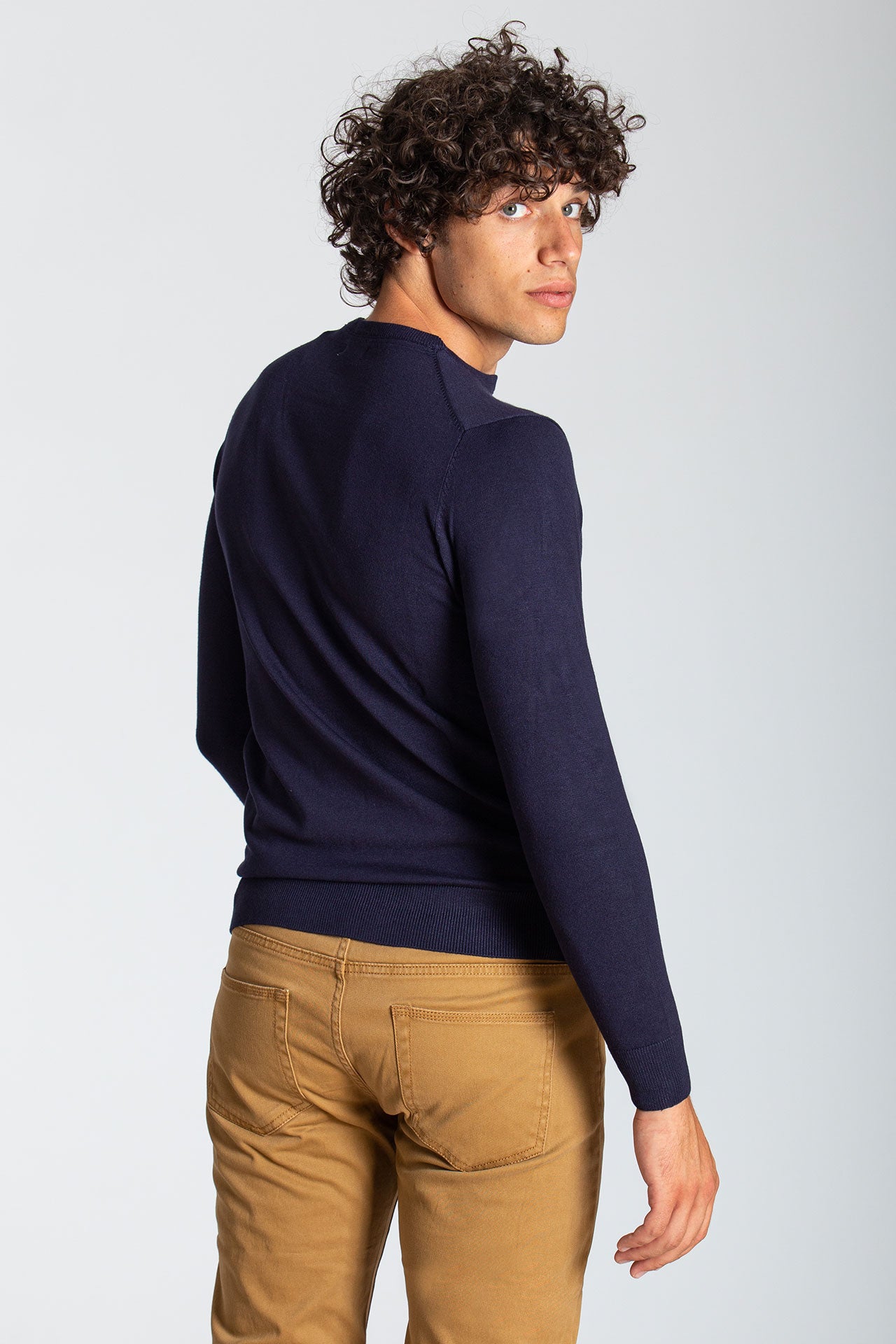 Maglia girocollo blu