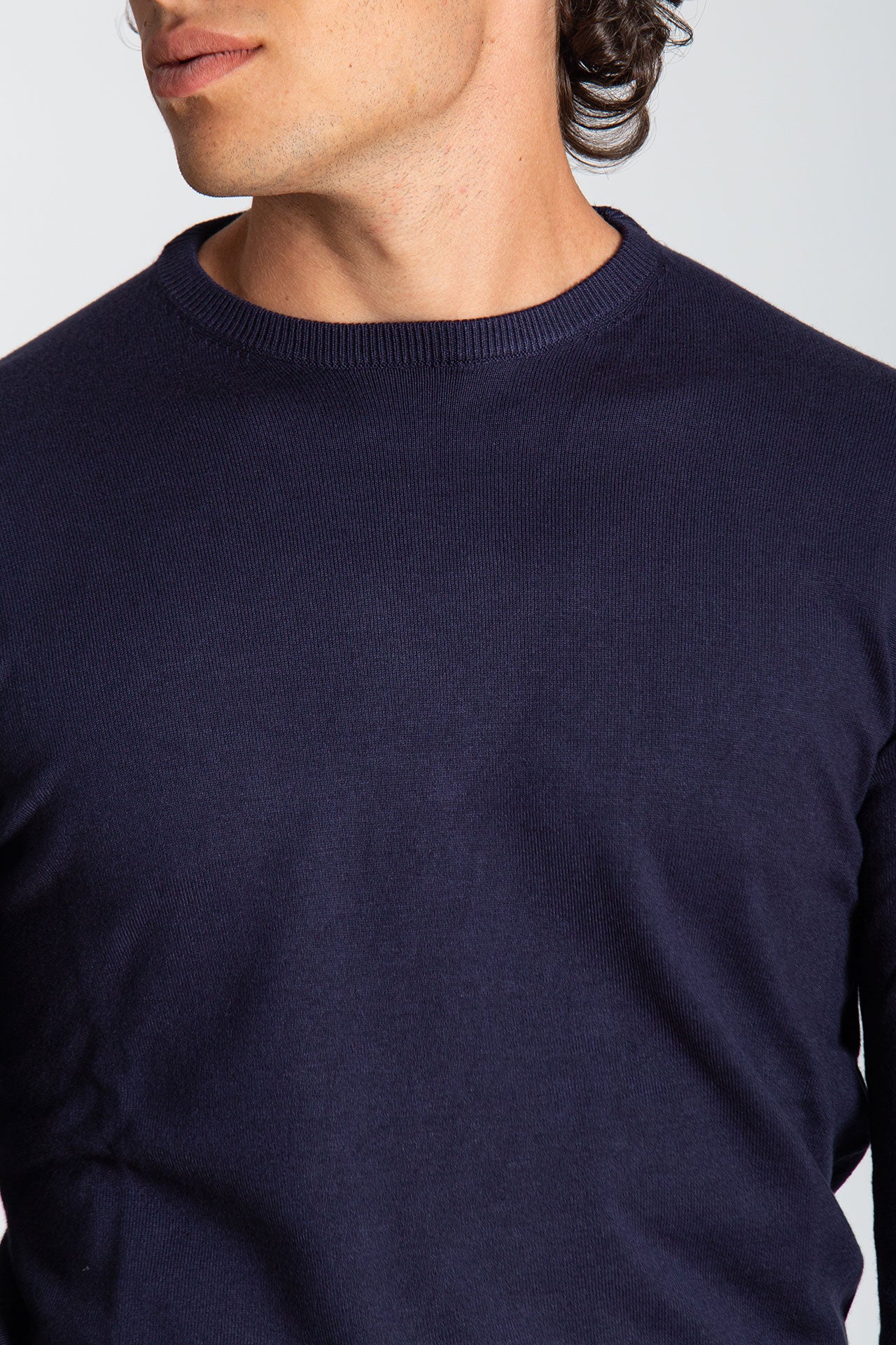 Maglia girocollo blu