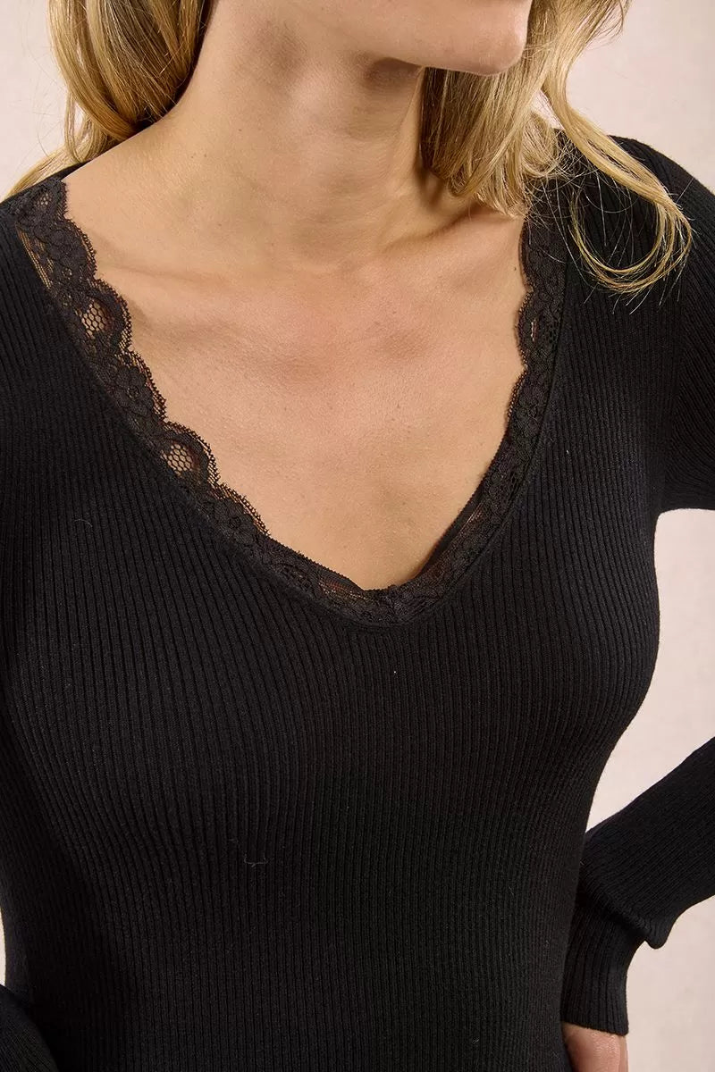 Pullover lavorato in maglia