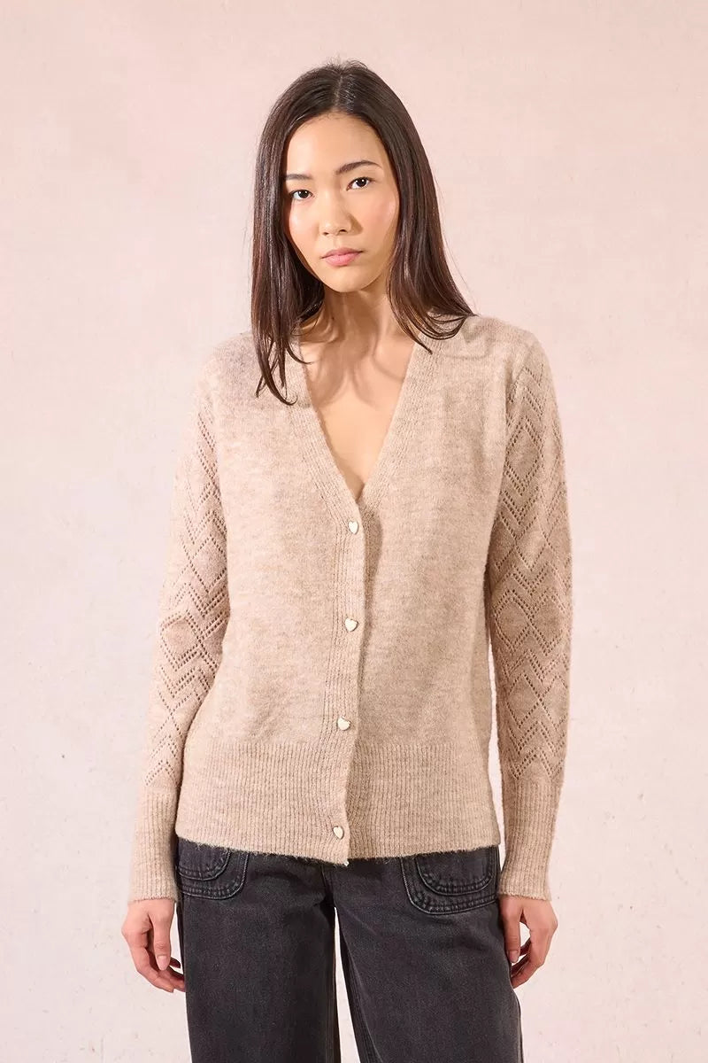 Cardigan lavorato in maglia