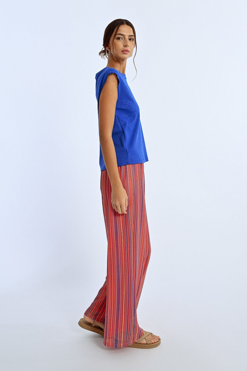 T-shirt Molly Bracken blu royal con lurex